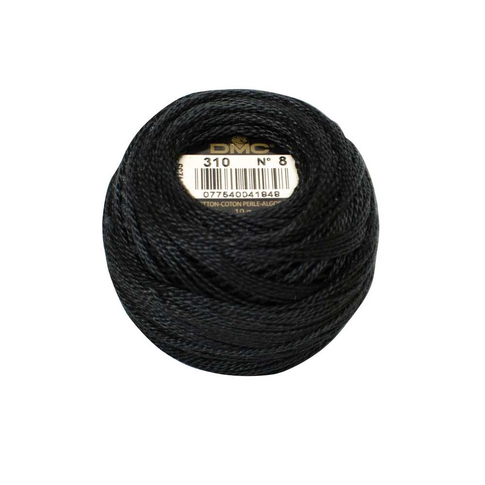 DMC DMC Perlgarn Knäuel Stärke 8, 10 g, 116A/8-310 Stickgarn, (embroidery kit by Marussia, 1-St., Hochwertiges Garn zum Stricken und Häkeln), Hochwertiges Garn zum Stricken und Häkeln