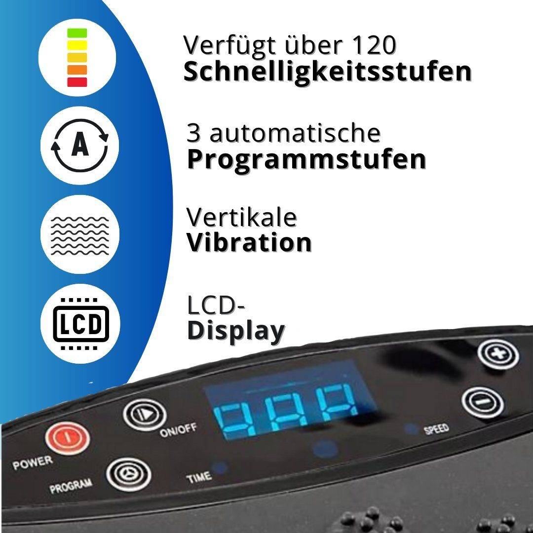 Fernbedienung Vibrationsplatte Intensitätsstufen, Training Bänder, Vibrationsplatte für PRO W, effizientes 200,00 und Inkl. Fernbedienung & Preissieger zwei goldbraun inkl. 120 Winch Trainingsbändern Winch