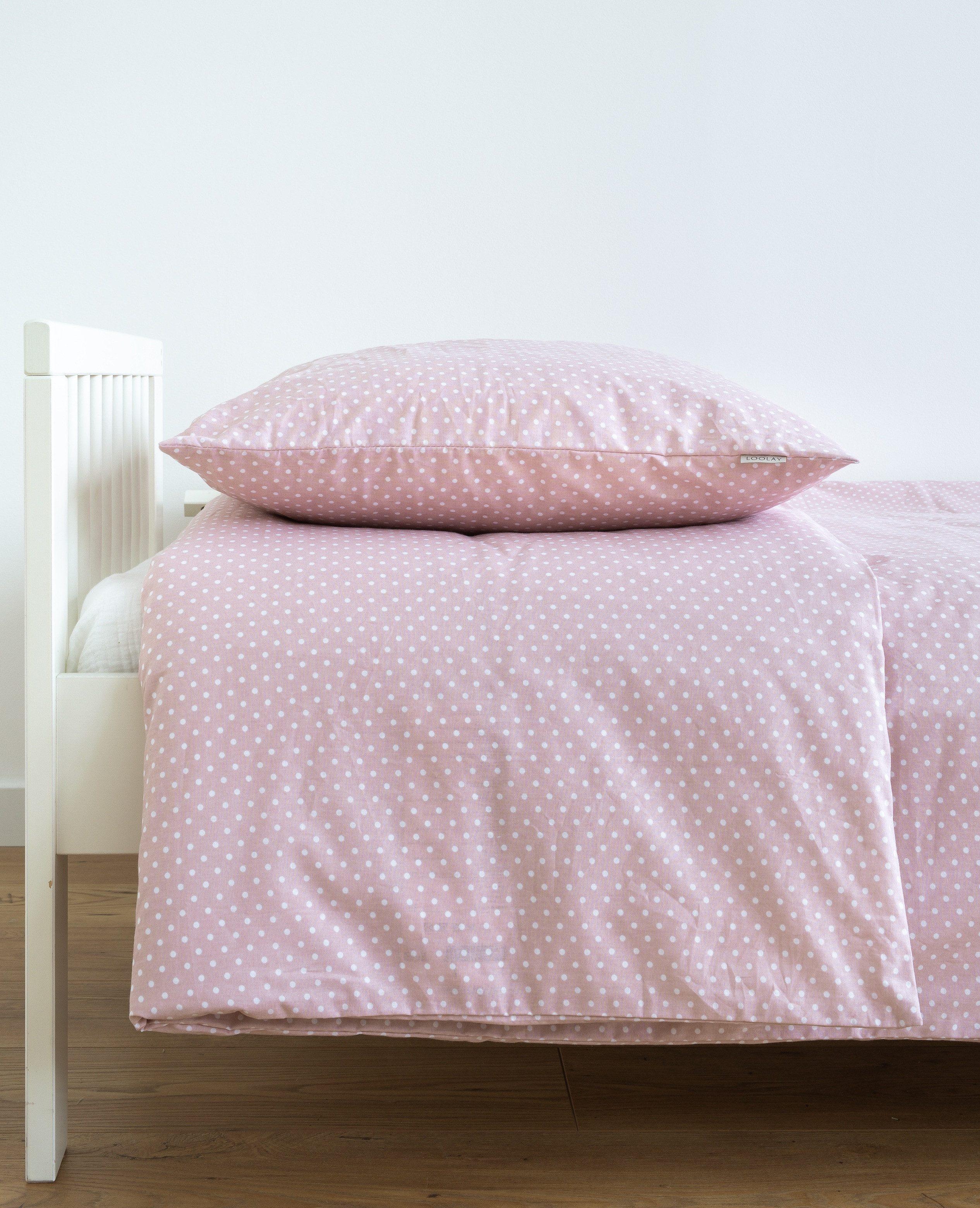 Loolay Bettwäsche Punkte ROSA Altrosa Babybettwäsche günstig online kaufen