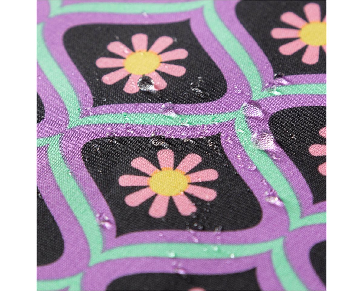 Thumbnail - SCHÖNER LEBEN. Stoff Tischdeckenstoff Baumwollstoff beschichtet Blumen schwarz 1,45m Br., abwaschbar