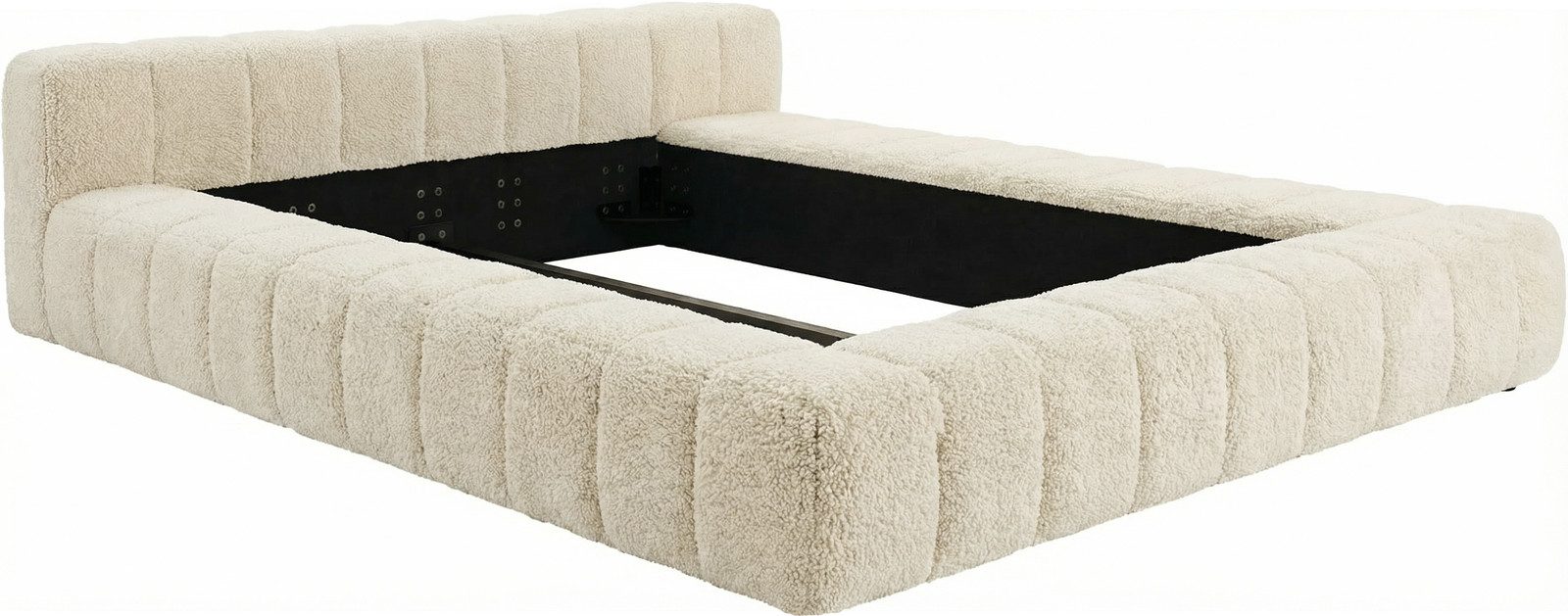 DELIFE Polsterbett Espazio, Teddystoff Beige 180x200 cm