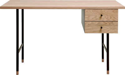 Woodman Schreibtisch Daniel, Schubladen mit Soft-Close-Funktion, Beine aus Metall