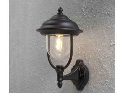 KONSTSMIDE LED Außen-Wandleuchte, LED wechselbar, Warmweiß, Wand-laterne Landhausstil, Fassadenlampe Hauswand, Schwarz H: 43cm