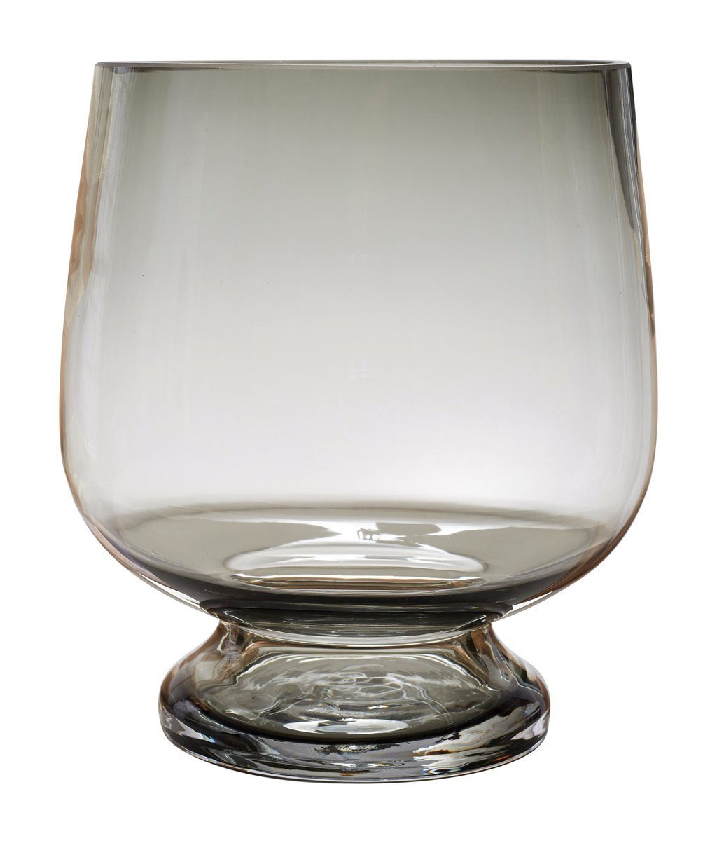Rudolph Keramik Windlicht Windlichtglas "Hanami" mit Fuß, Ø 18cm, H 20cm, rauchgrau (1 St), Schweres, dickes Glas