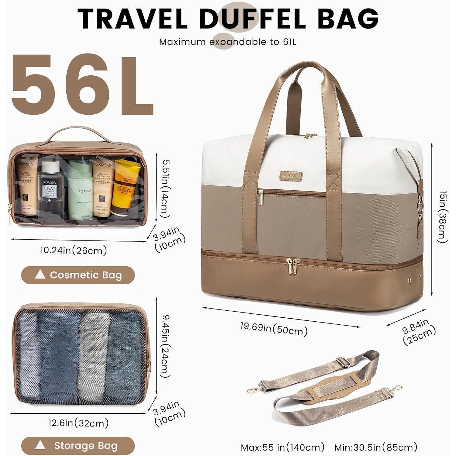 LuxusKollektion Weekender Reisetasche Damen Weekender Handgepäck Sporttasche Kliniktasche mit