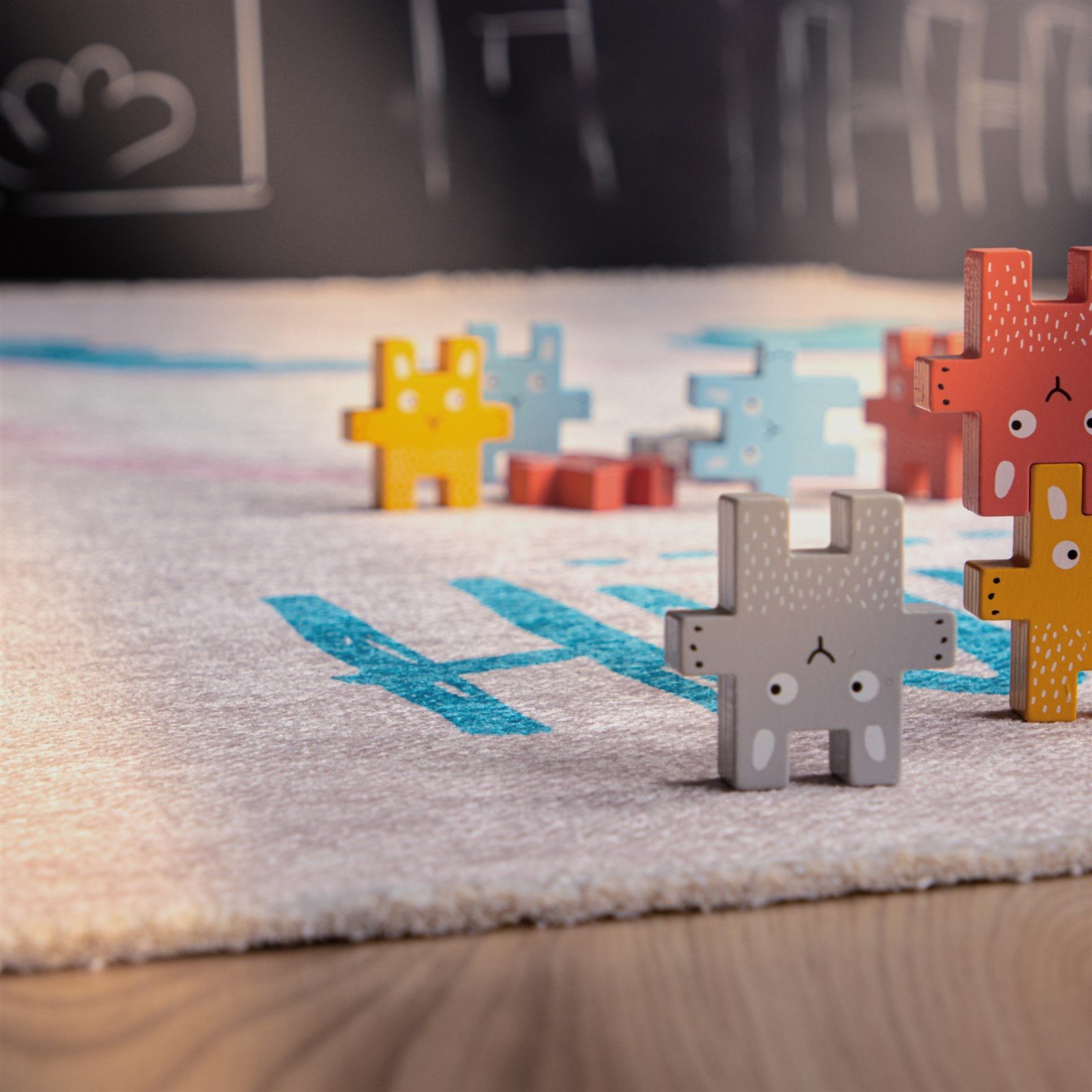 Kayoom Kinderteppich Joanna 625, rechteckig, Höhe: 9 mm, Kurzflor, Modernes Muster, Deko, Wolle, Pferd