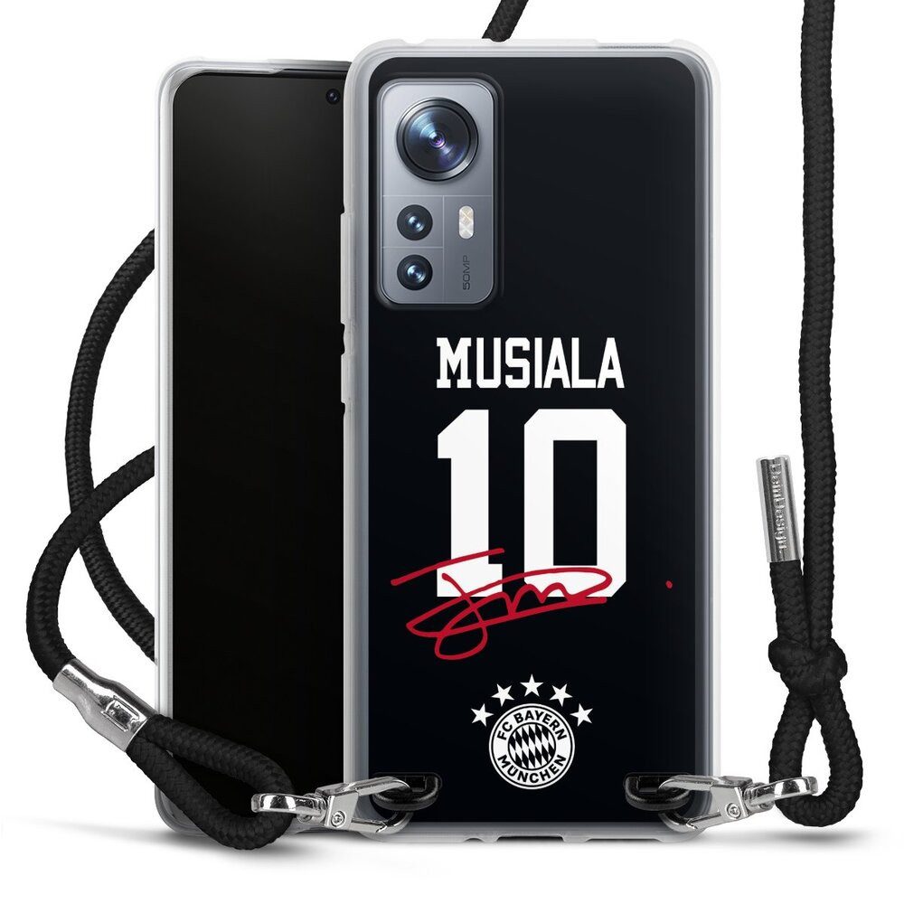 DeinDesign Handyhülle FC Bayern München Jamal Musiala FCB Musiala 10, Xiaomi 12 5G Handykette Hülle mit Band Case zum Umhängen