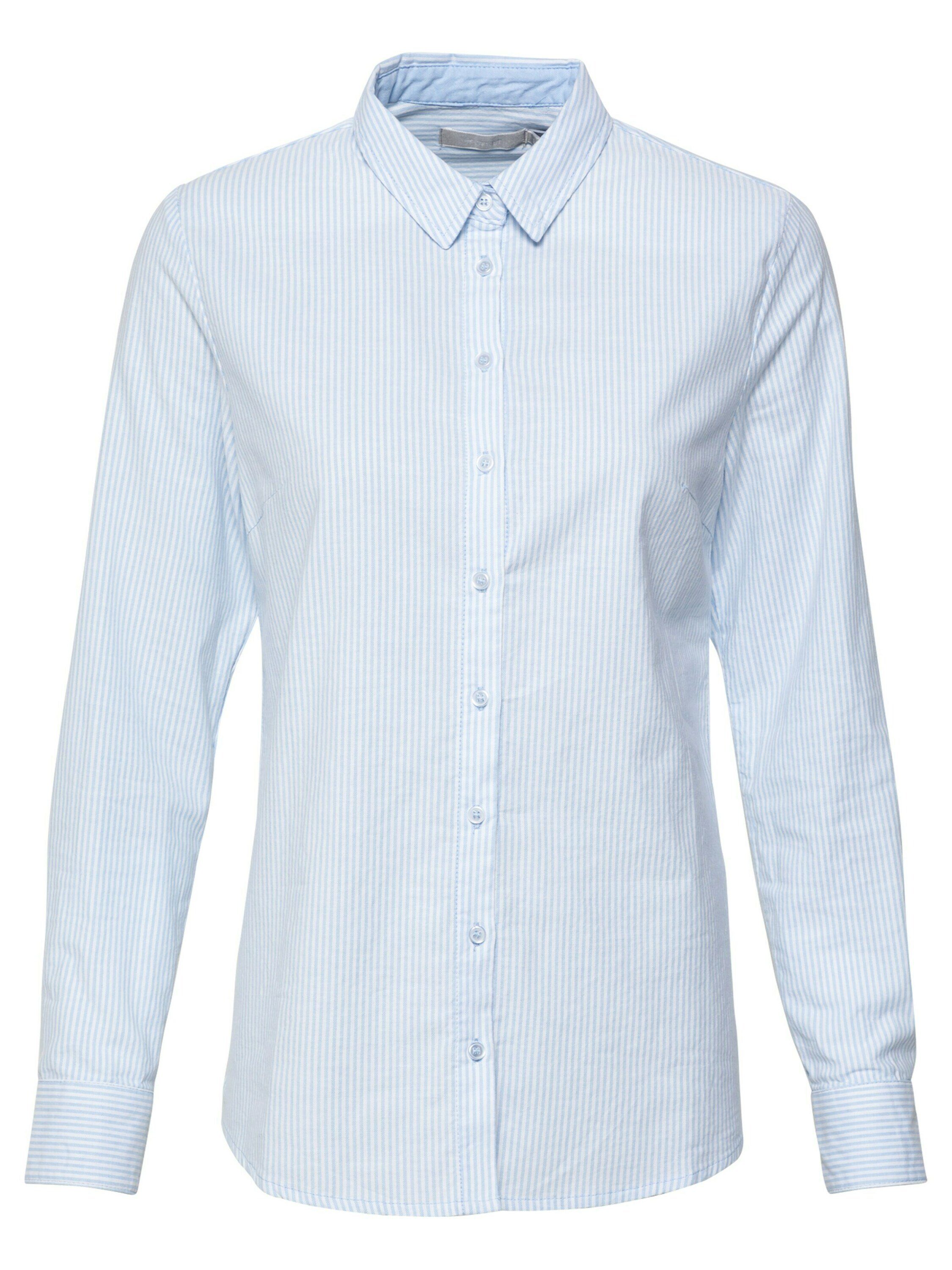 fransa Langarmbluse Oxford (1-tlg) Plain/ohne Details Blue Chambré stripes | Hemdblusen