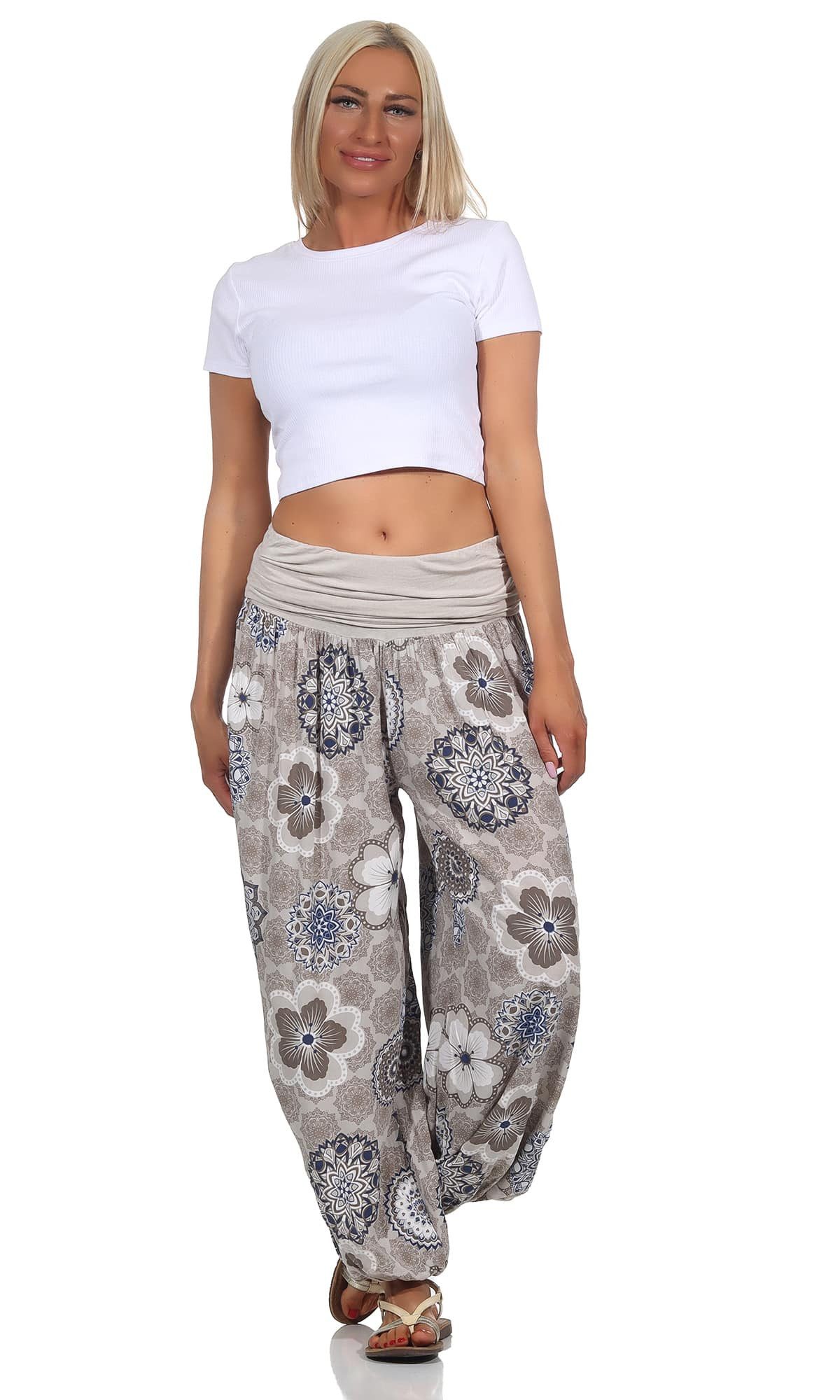 OriginalYou Haremshose Sommerhose Damen Boho Flatterhose leichte Yoga-Hose weites Bein luftige & leicht, hautfreundliches Material