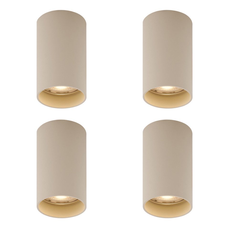 Qazqa LED Aufbaustrahler 108450, ohne Leuchtmittel, Extra-Warmweiß, QAZQA Aufbau­spot, gu10, Beige, Aluminium, Modern