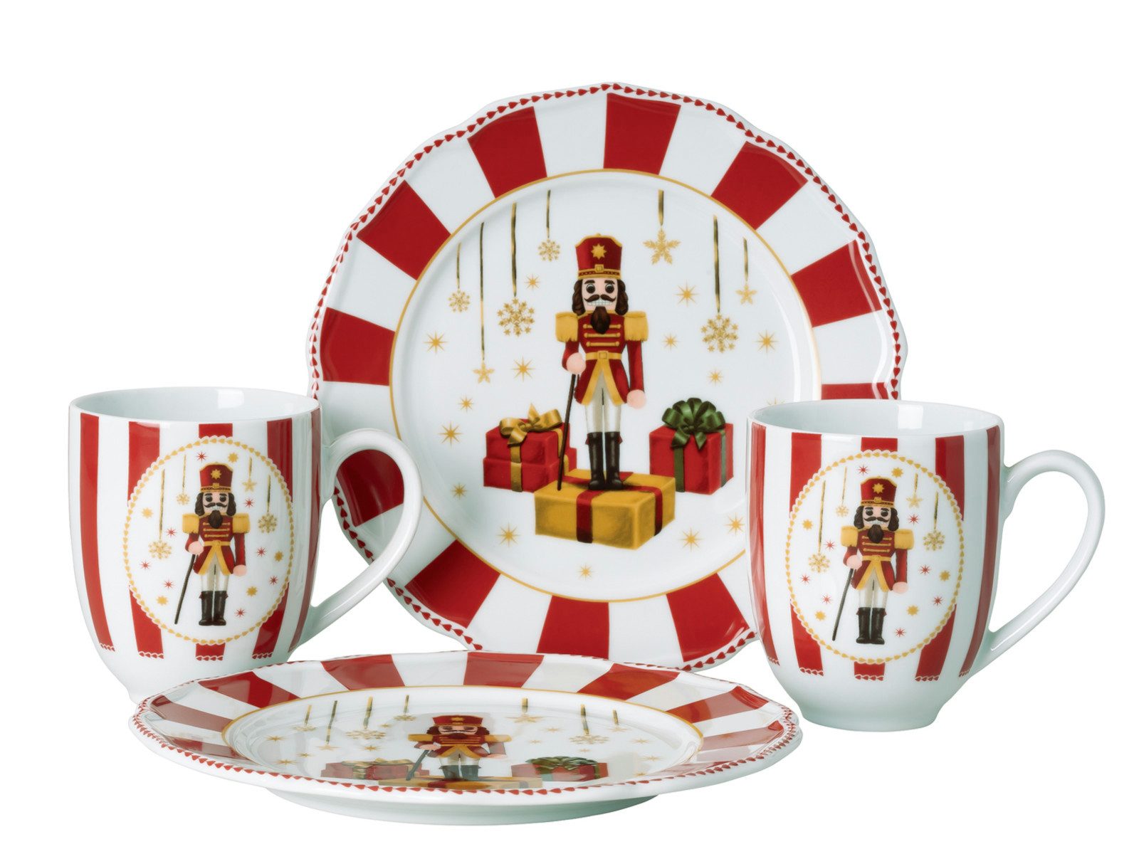 Hutschenreuther Geschirr-Set Christmas Love red Set 4tlg, Porzellan