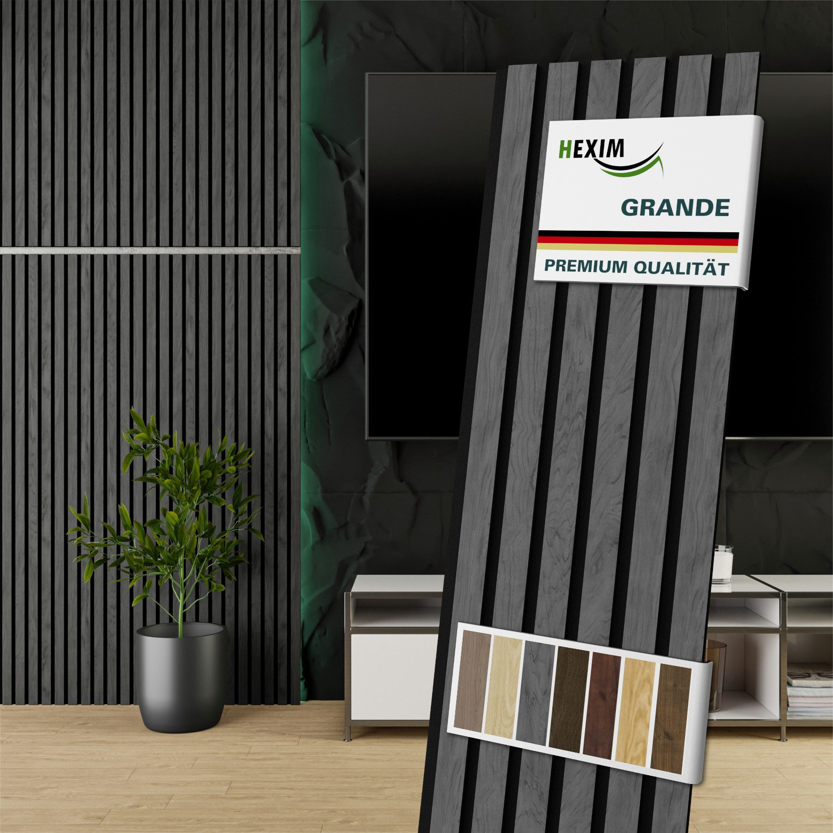 Hexim Wandpaneel, (Akustikpaneele Holz 140x30cm Grande günstig online kaufen
