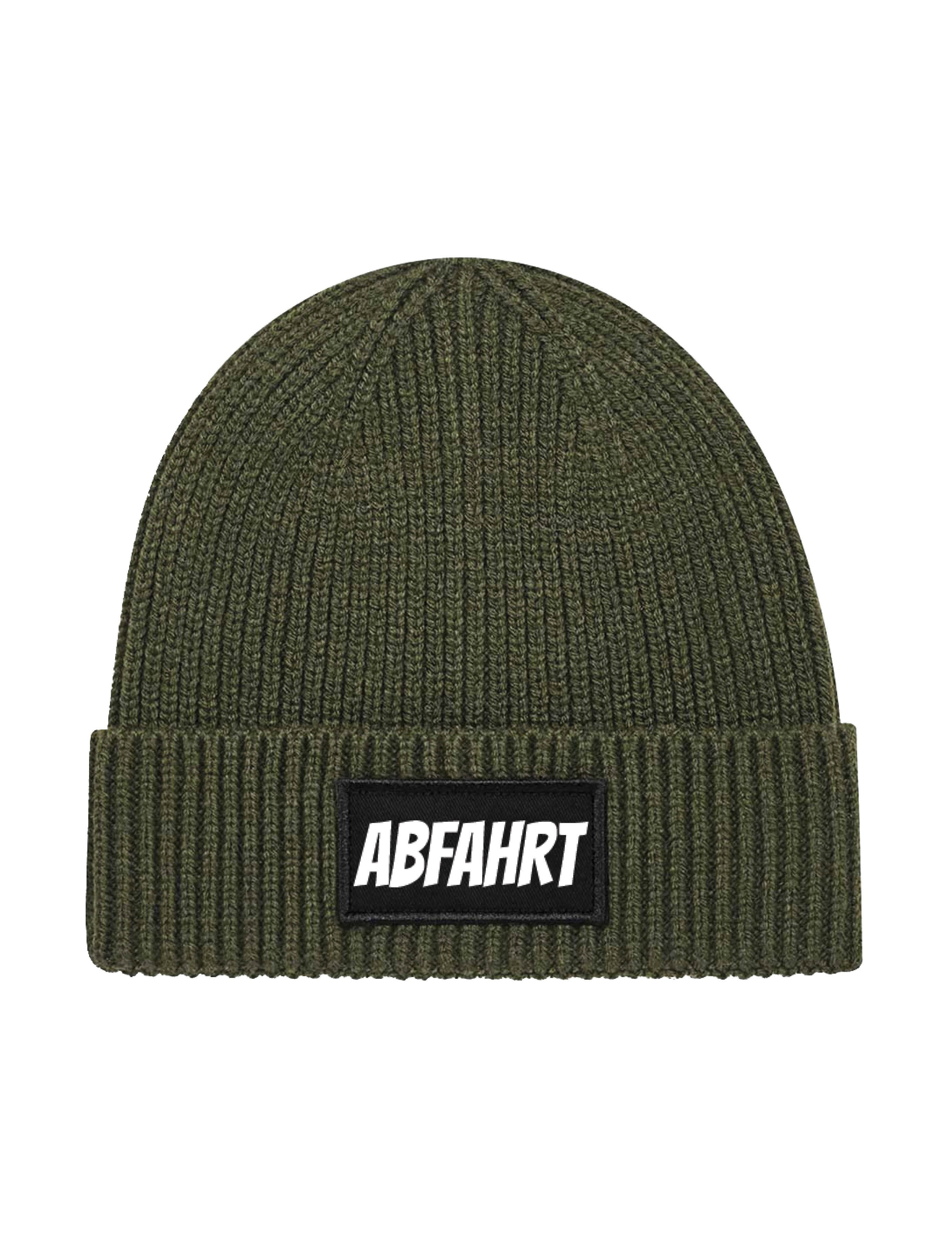 Beanie Unisex Strick Beanie Mütze mit Abfahrt Aufdruck Geschenk Statement