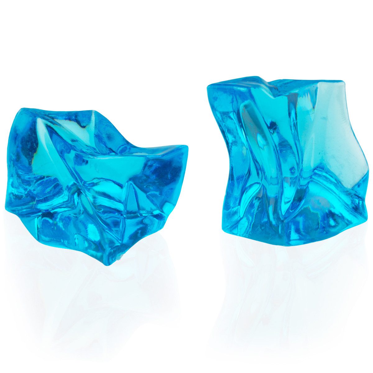 Goodymax Streudeko Kristall-Eis 36 mm Türkis 10 Stück, künstliche Eiswürfel Ziersteine Dekosteine Edelsteine Dekoeis