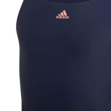 adidas Sportswear Badeanzug YG 3S MID SUIT,SHANAV/ACIRED weiss-schwarz-pink