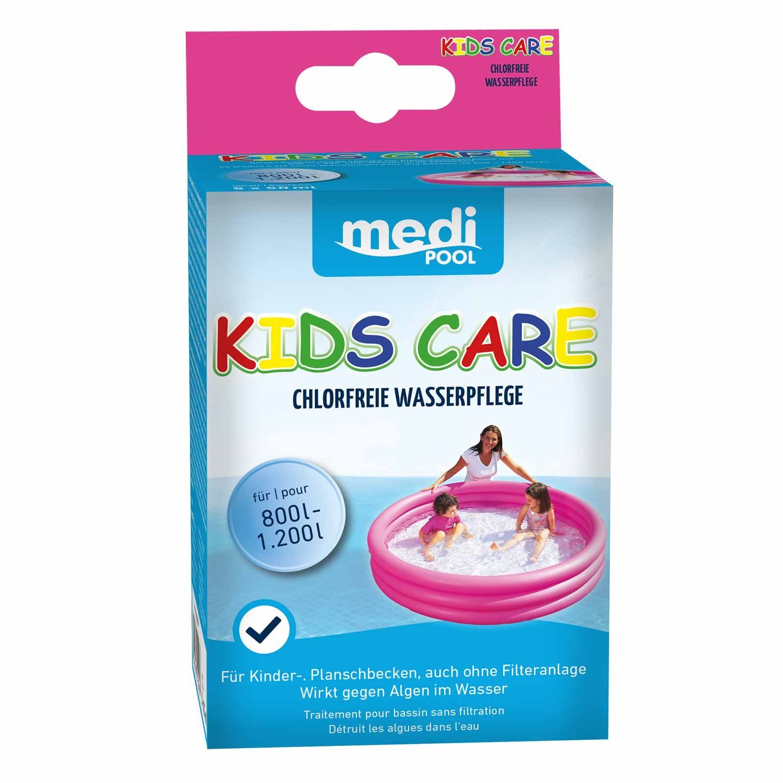 mediPOOL Algenschutz Wasserpflege chlorfrei KIDS CARE 5x 50 ml, Algenschutz, (Set)
