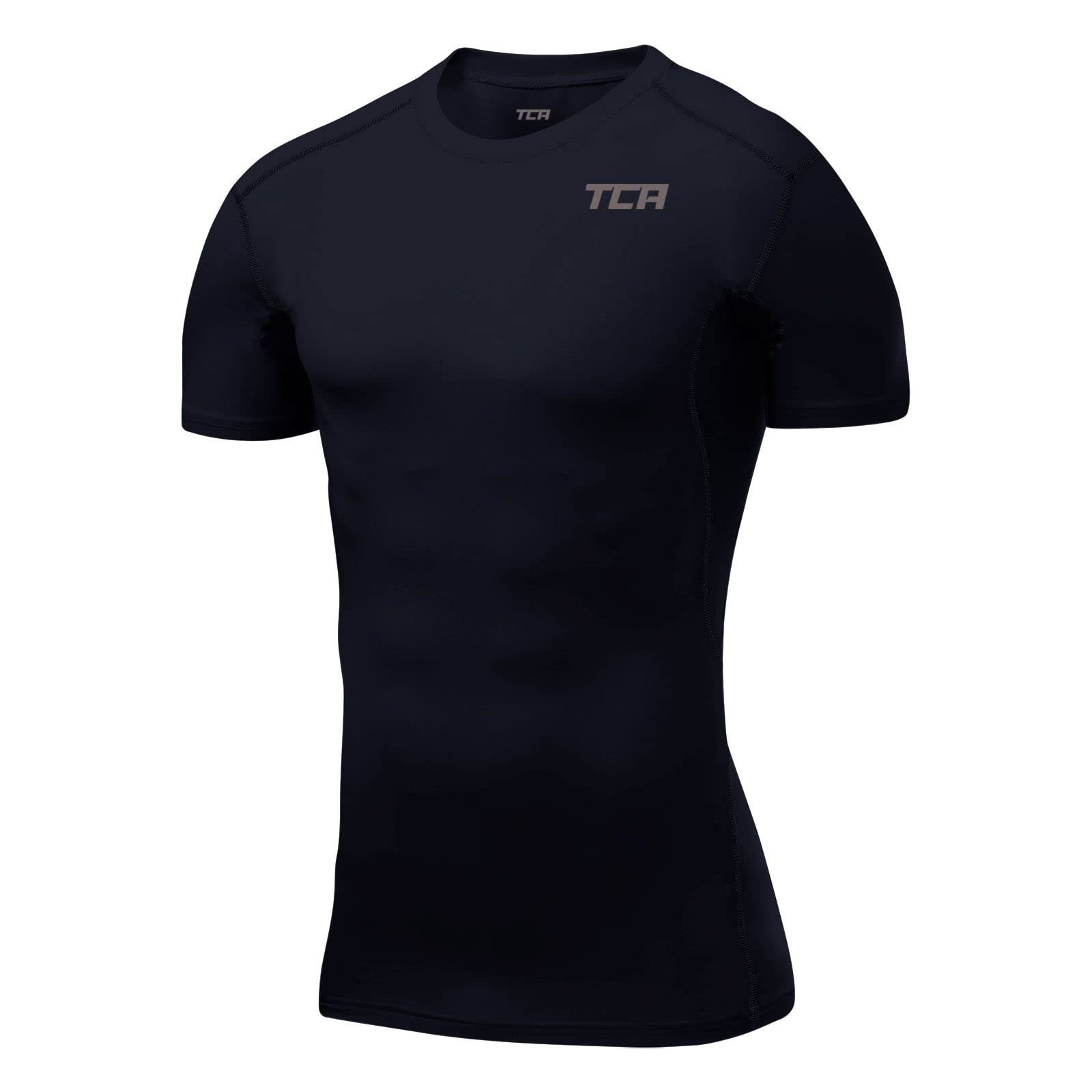 TCA Funktionsunterhemd TCA Herren HyperFusion Sportshirt, kurzärmlig, elastisch - Dunkelblau | Funktionsunterhemden