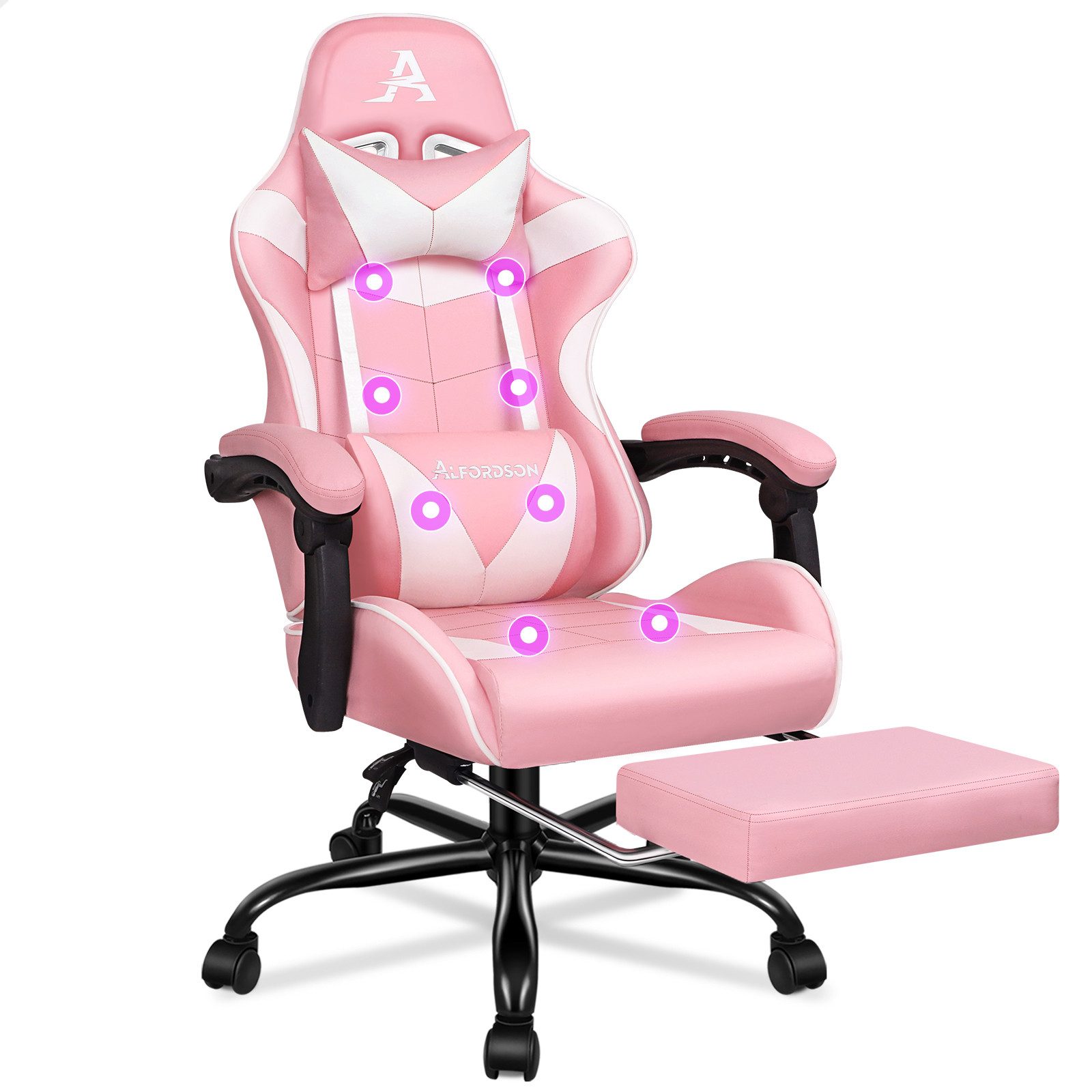 ALFORDSON Gaming-Stuhl mit Fußstütze, 8 Massagepunkten günstig online kaufen