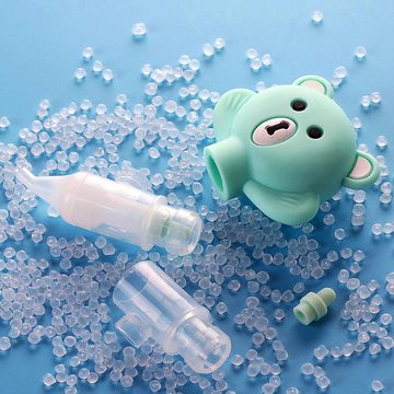 Silberstern Nasensauger Nasensauger für Kleinkinder,Baby-Nasensauger mit Pinzette, süßer Baby-Nasensauger aus Silikon in Bärenform für Babys