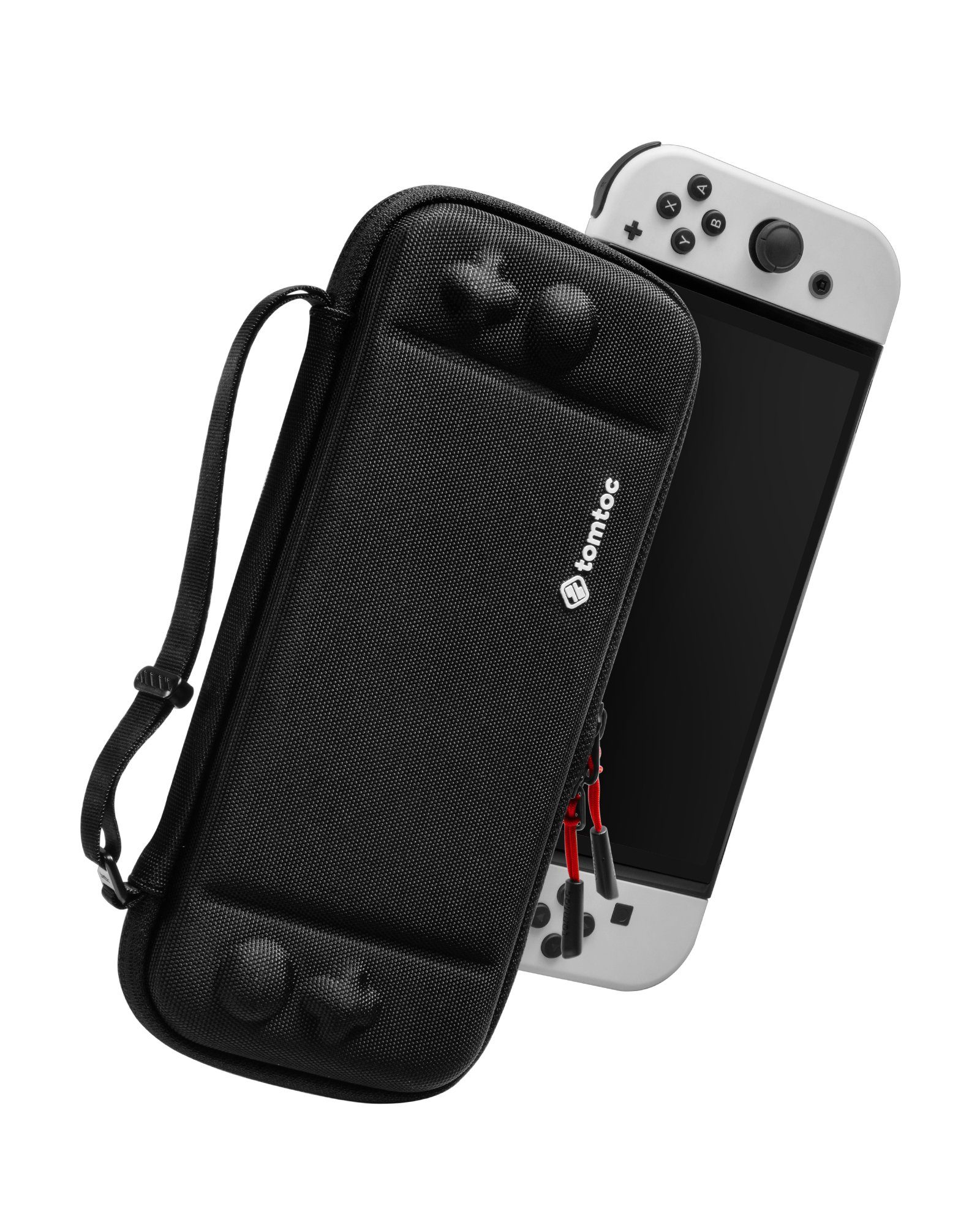 tomtoc Spielekonsolen-Tasche Nintendo Switch OLED Tasche, Rundumschutz Nintendo Switch / OLED Slim Protective Case mit 10 Spiele Schwarz