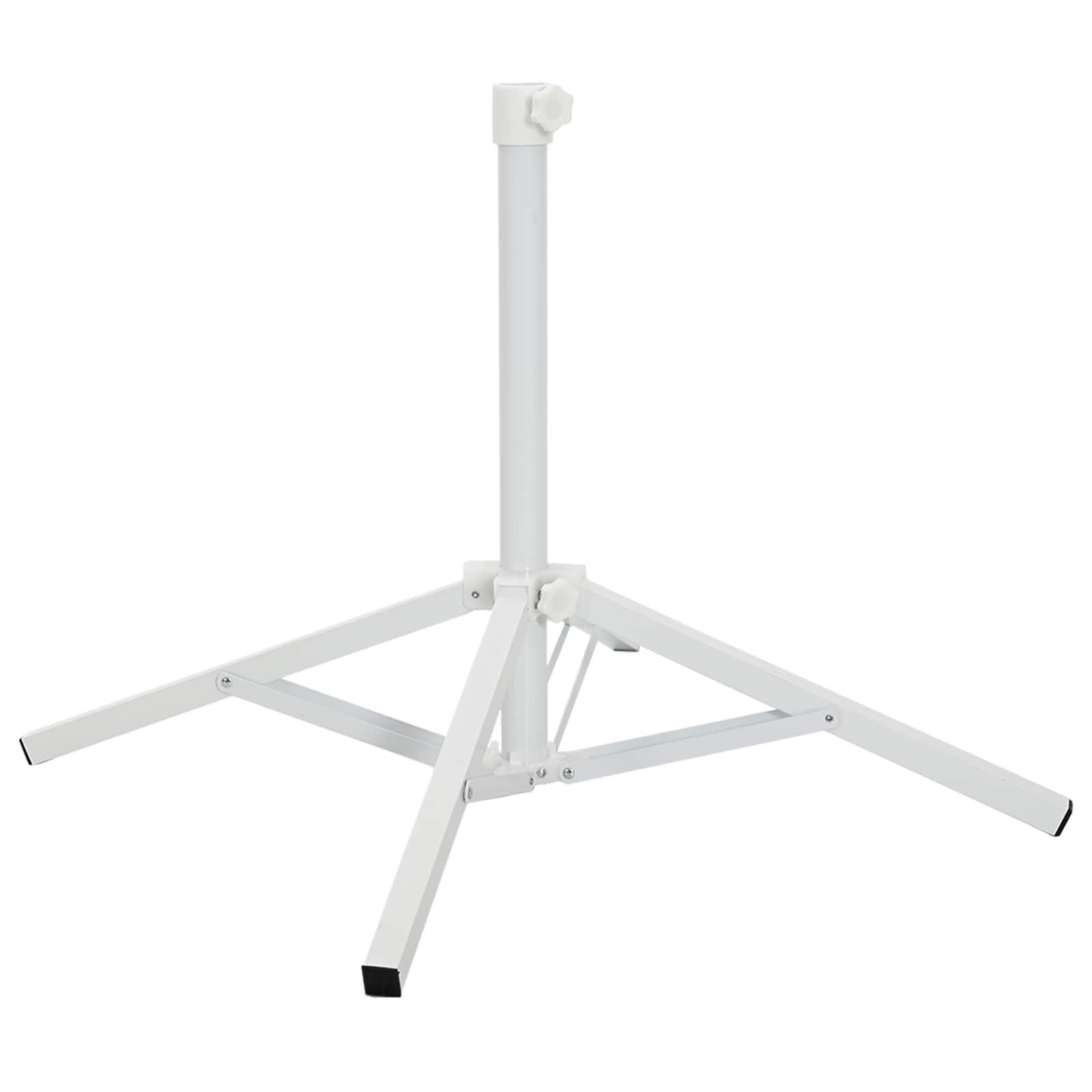 vidaXL Schirmhalter Sonnenschirmständer Weiß Stahl für 25-32 mm Mast, 1 tlg.