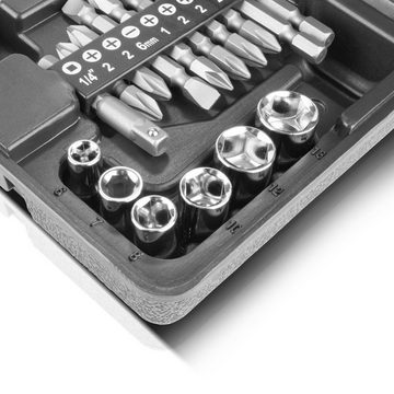 STAHLWERK Bit- und Steckschlüsselset 29-teiliges Schraubendreher-Bit-Set, Set, 20-St., mit Sechskant-Schaft für Akkuschrauber, Bitsatz und Stecknusssatz