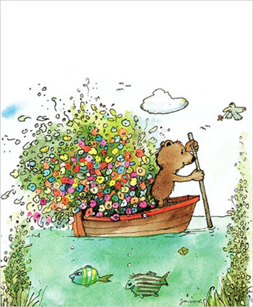 Kunstdruck Janosch - Kunstdruck - Blumen-Fähre