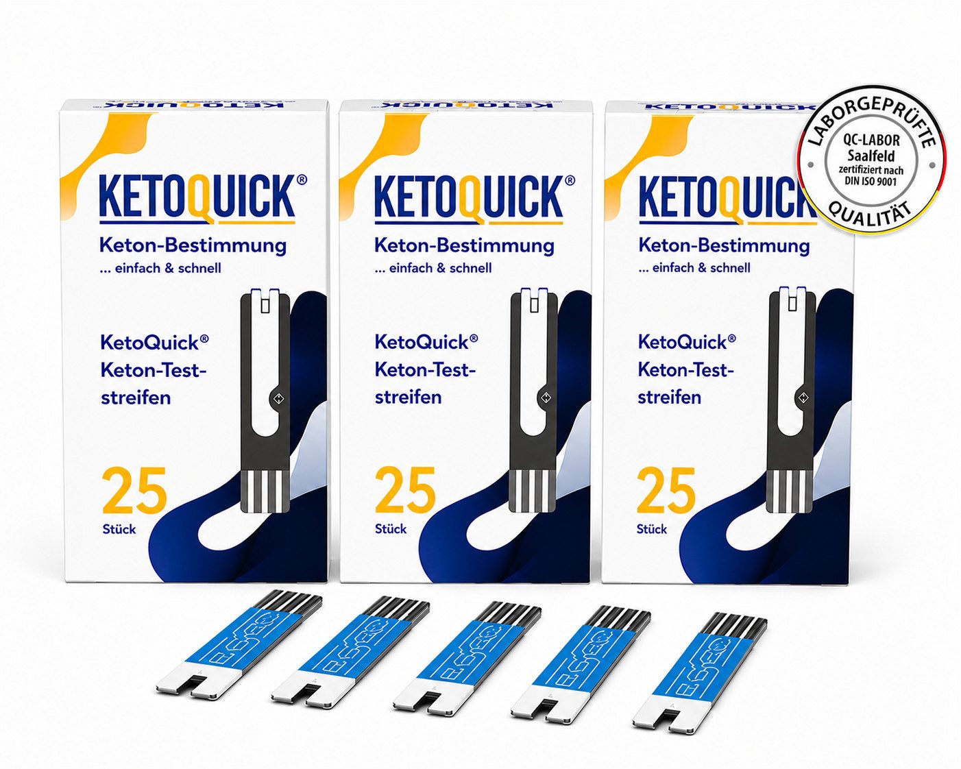 KetoQuick Keton-Teststreifen, 1 Messparameter, 75-tlg., Nachfüll Teststeifen