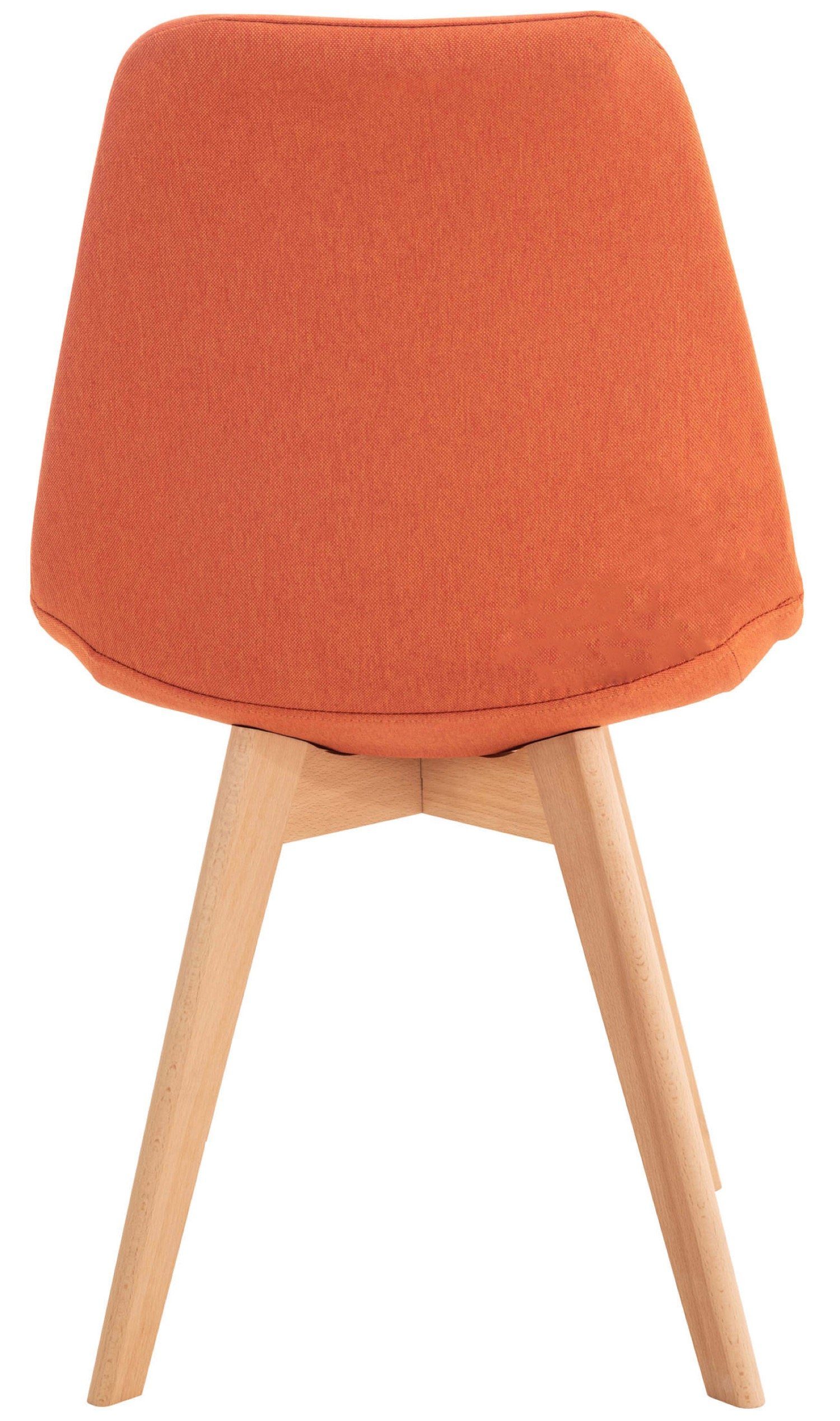 TPFLiving Esszimmerstuhl Lines - Besucherstuhl 83cm (TxBxH): x 50 - Maße (Küchenstuhl - Farbe: orange natura), 49 Stoffbezug Gestell mit Buchenholz x