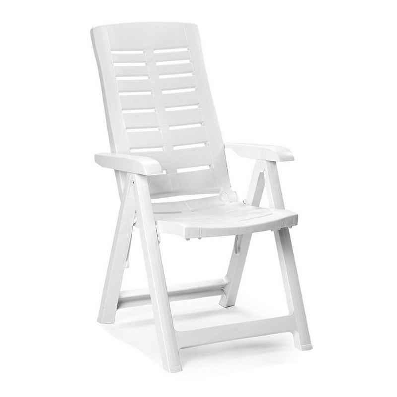 Mojawo Armlehnstuhl Klappstuhl Kunststoff Weiß 5-Positionen