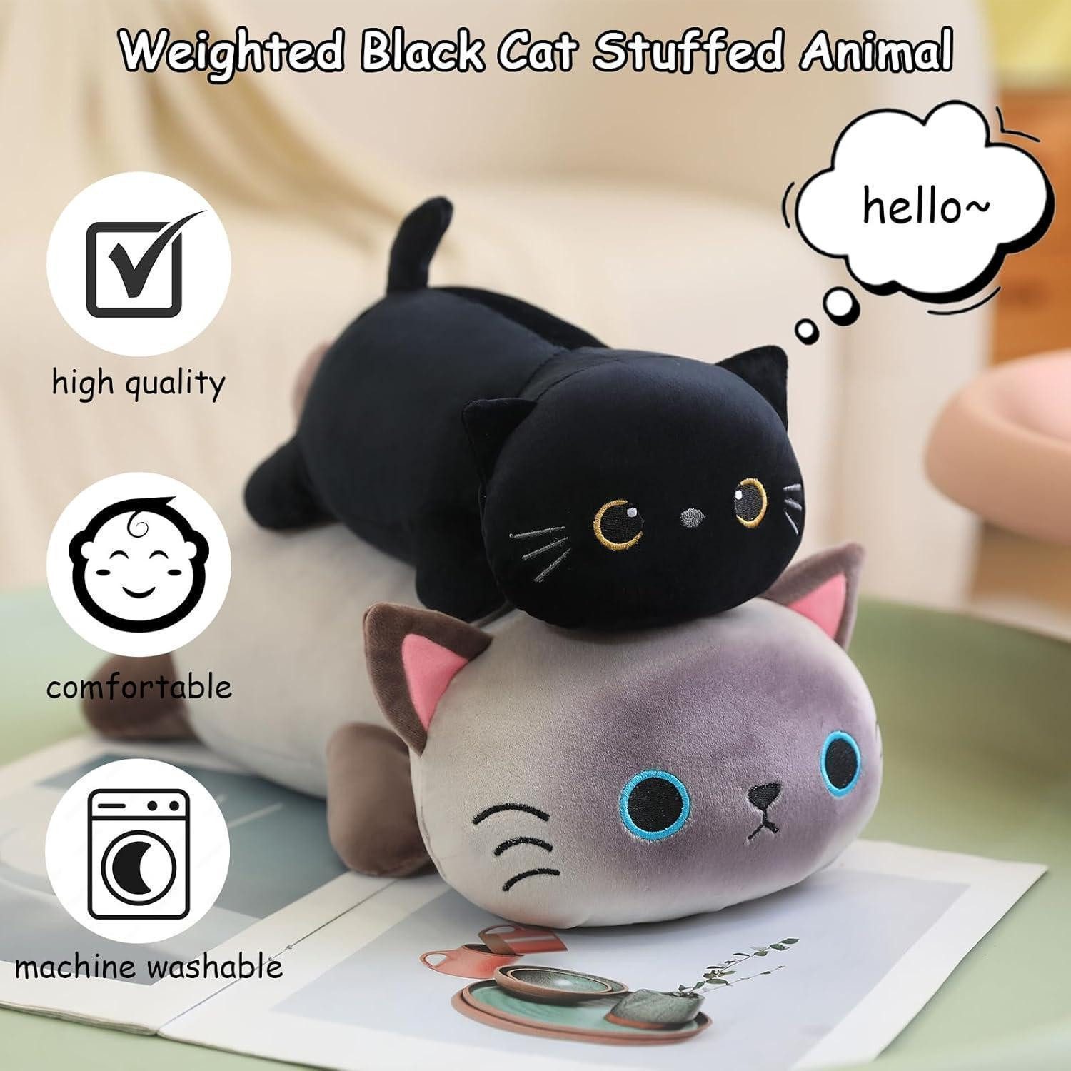 LuxusKollektion Kuscheltier Plüschtier Katze beschwert schwarz Spielzeug Geschenk Black Cat 35CM