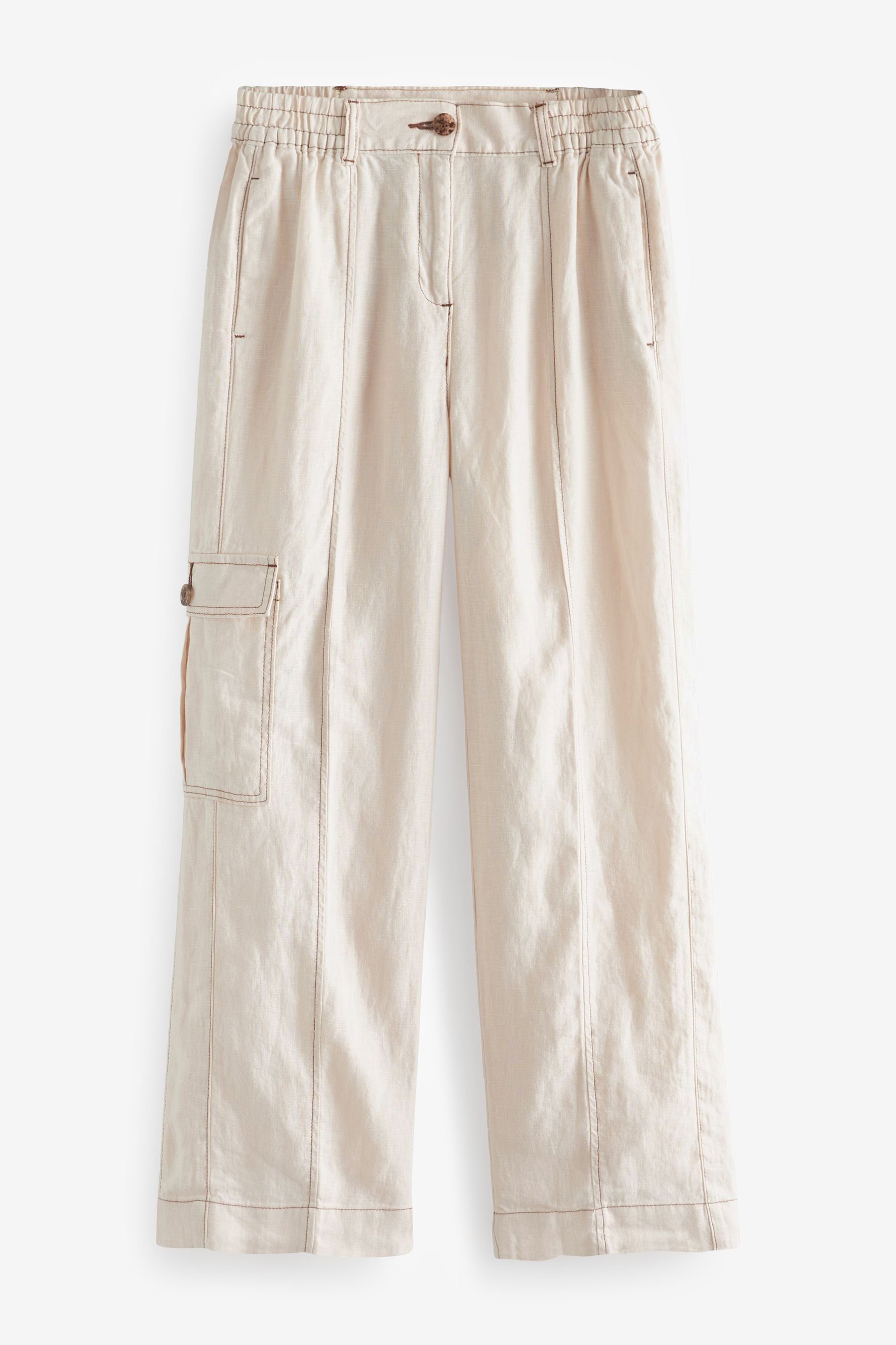 Leinenhose Premium-Hose mit weitem Bein aus Leinen – Petite