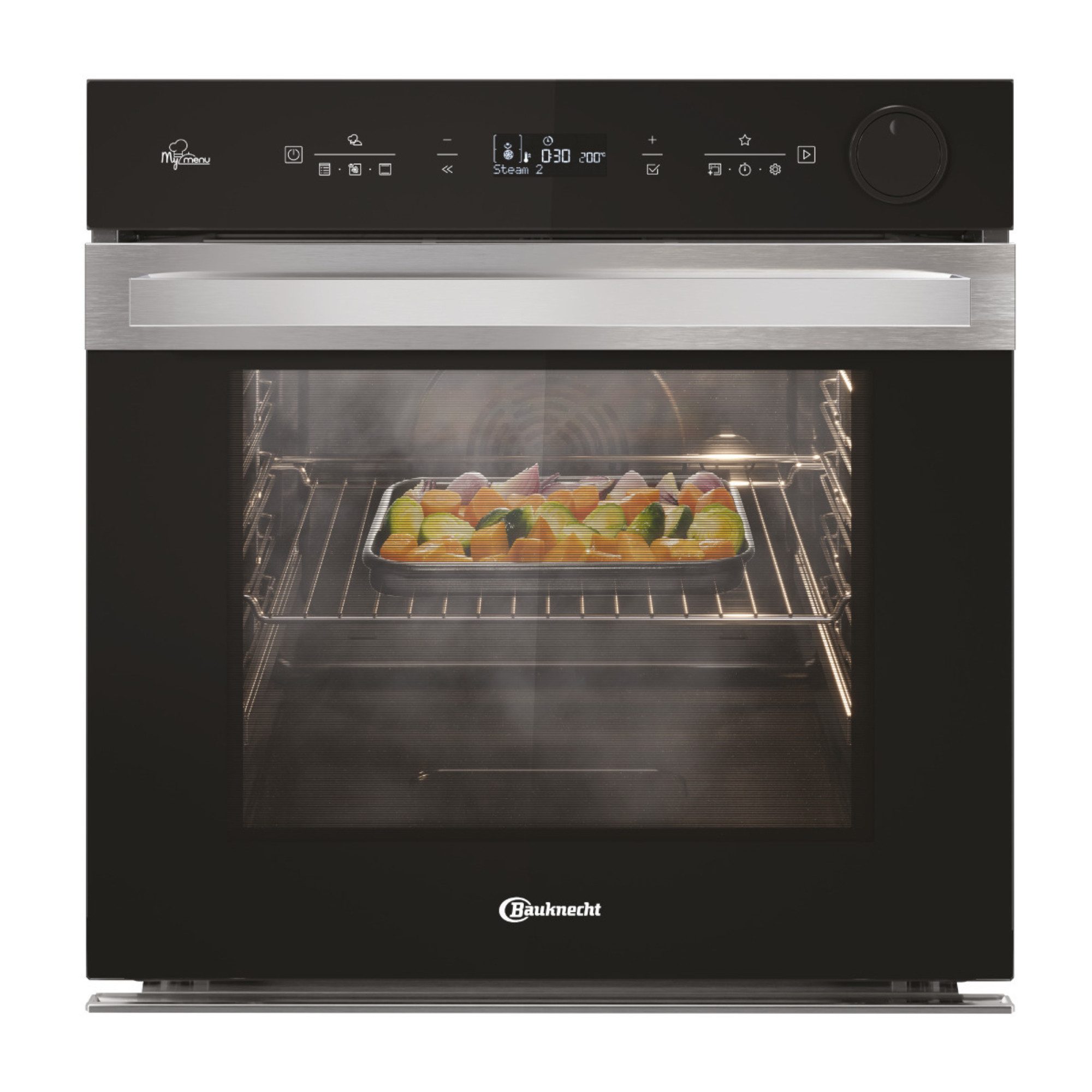 BAUKNECHT Backofen BIK5S DP8F2 ES, Pyrolyse-Selbstreinigung, Heißluftbackofen mit 44 Funktionen, AirFry Funktion, Soft Steam