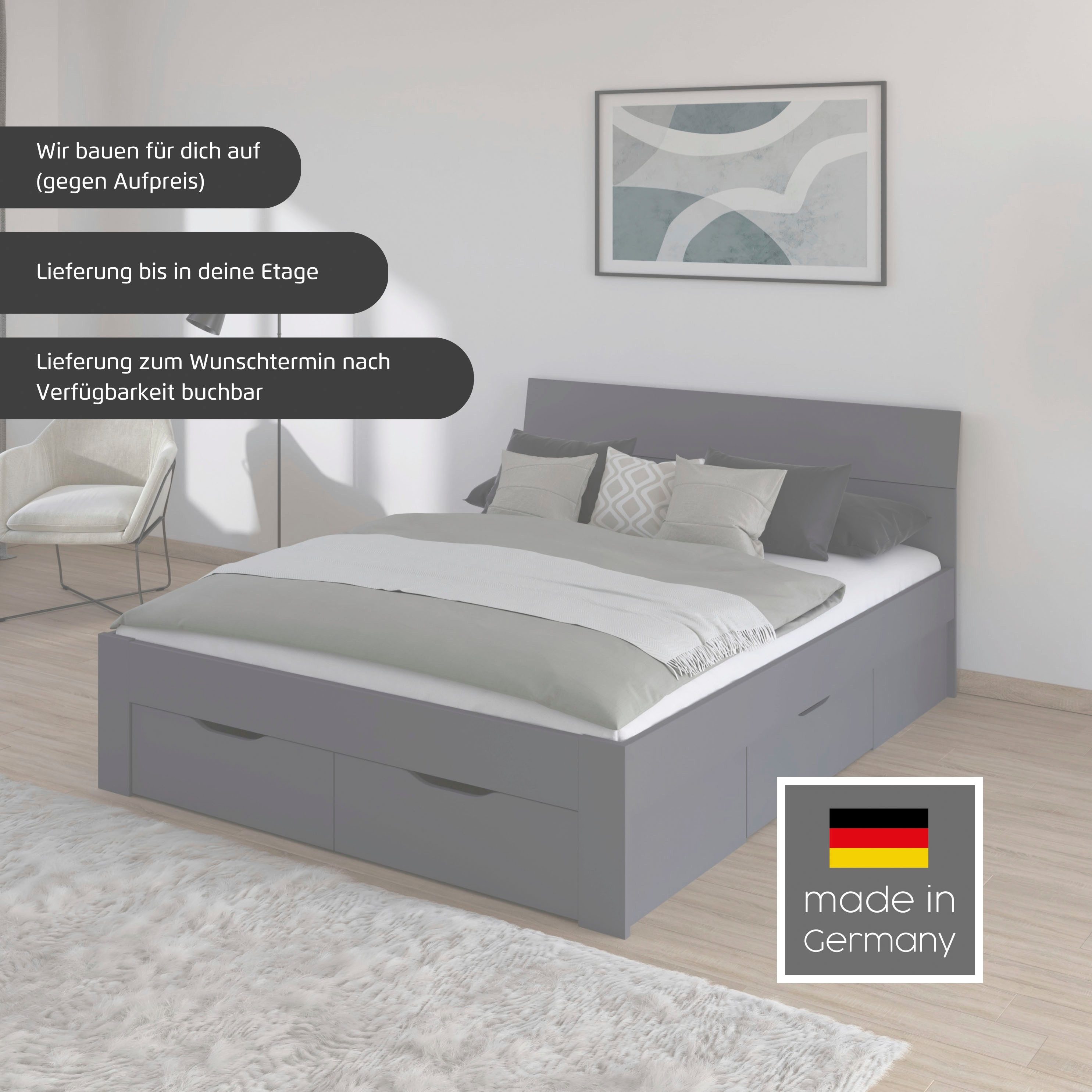 rauch Bett Einzelbett Doppelbett Stauraum FLEXX Breiten 90/140/180 cm, Einzelbett Doppelbett Stauraum FLEXX Breiten 90/140/180 cm