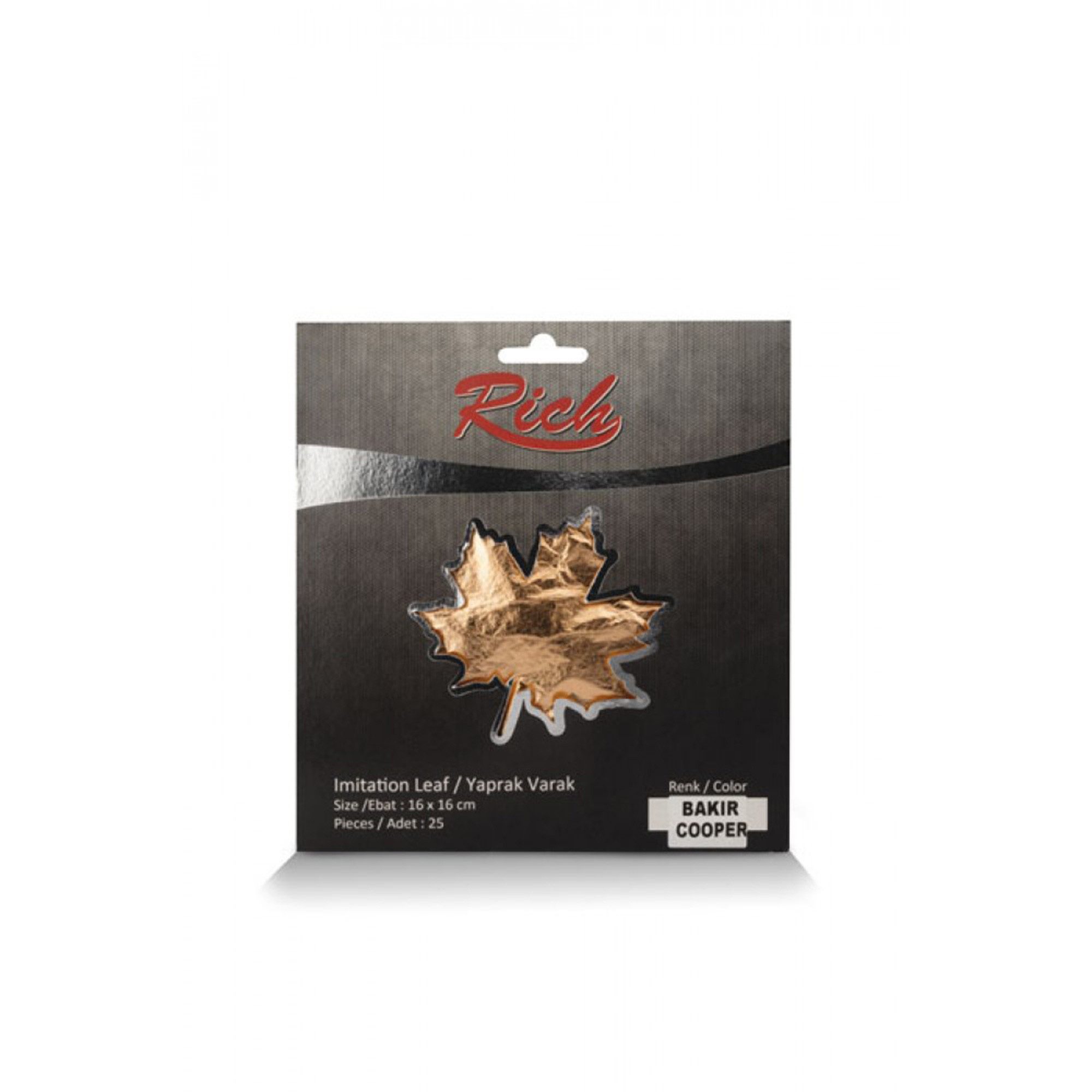 RICH Dekorationsfolie Rich Imitation Leaf 25 Sheets (16x16cm) – Gold, Silber, Kupfer