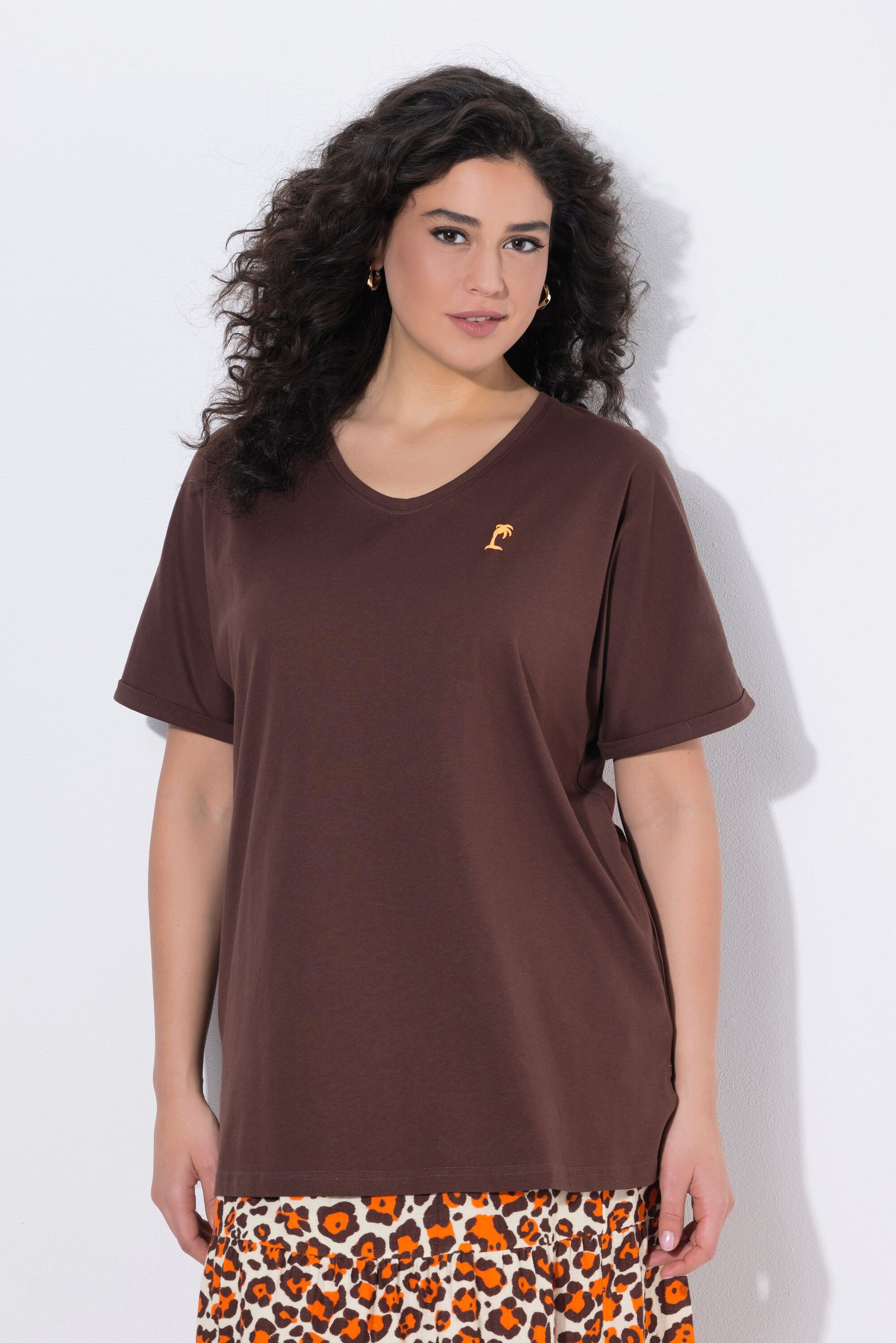 T-Shirt T-Shirt Rückenmotiv Oversized Rundhals Halbarm