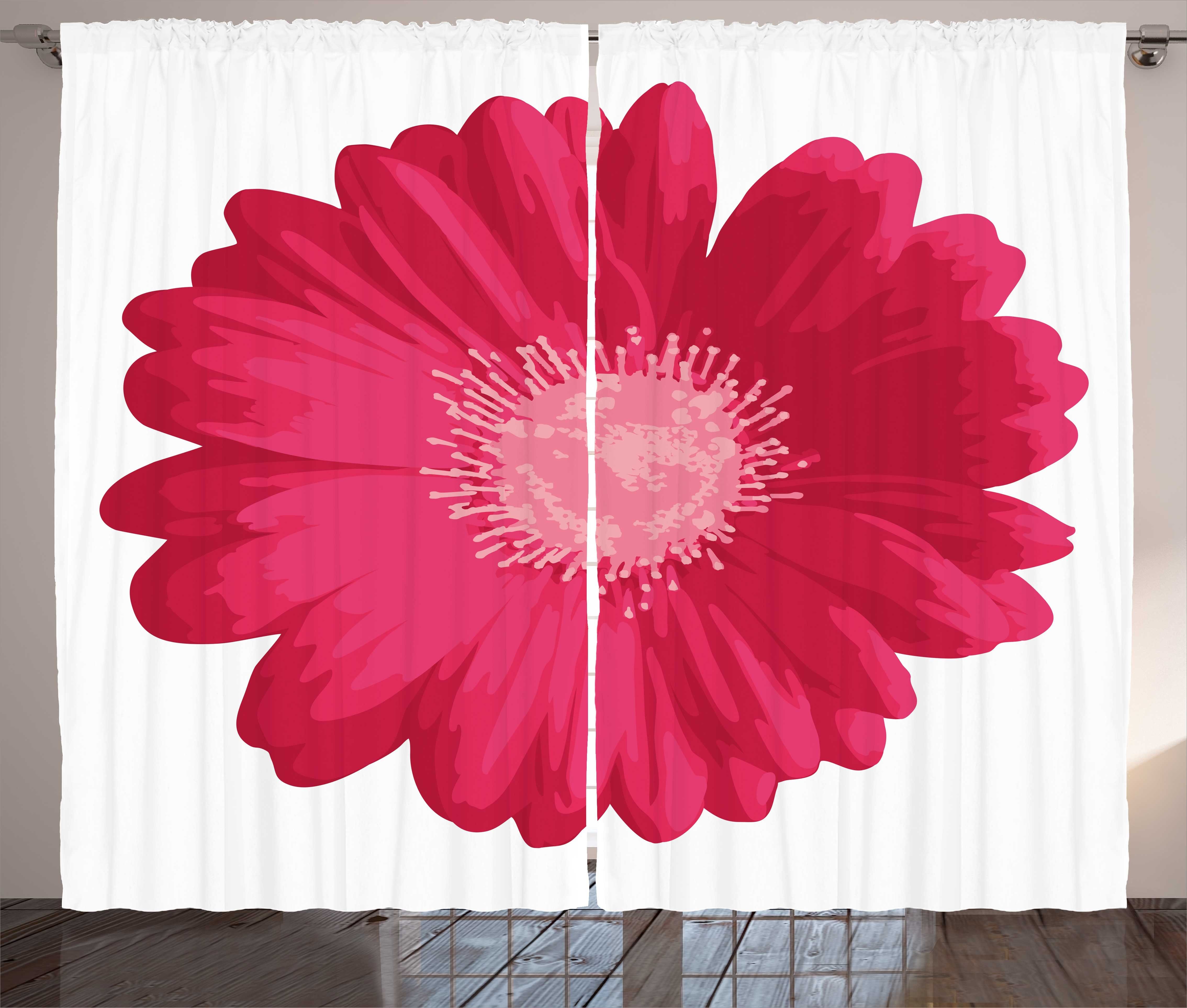 Gardine Schlafzimmer Kräuselband Vorhang mit Schlaufen und Haken, Abakuhaus, Gerber Daisy Close up Blume