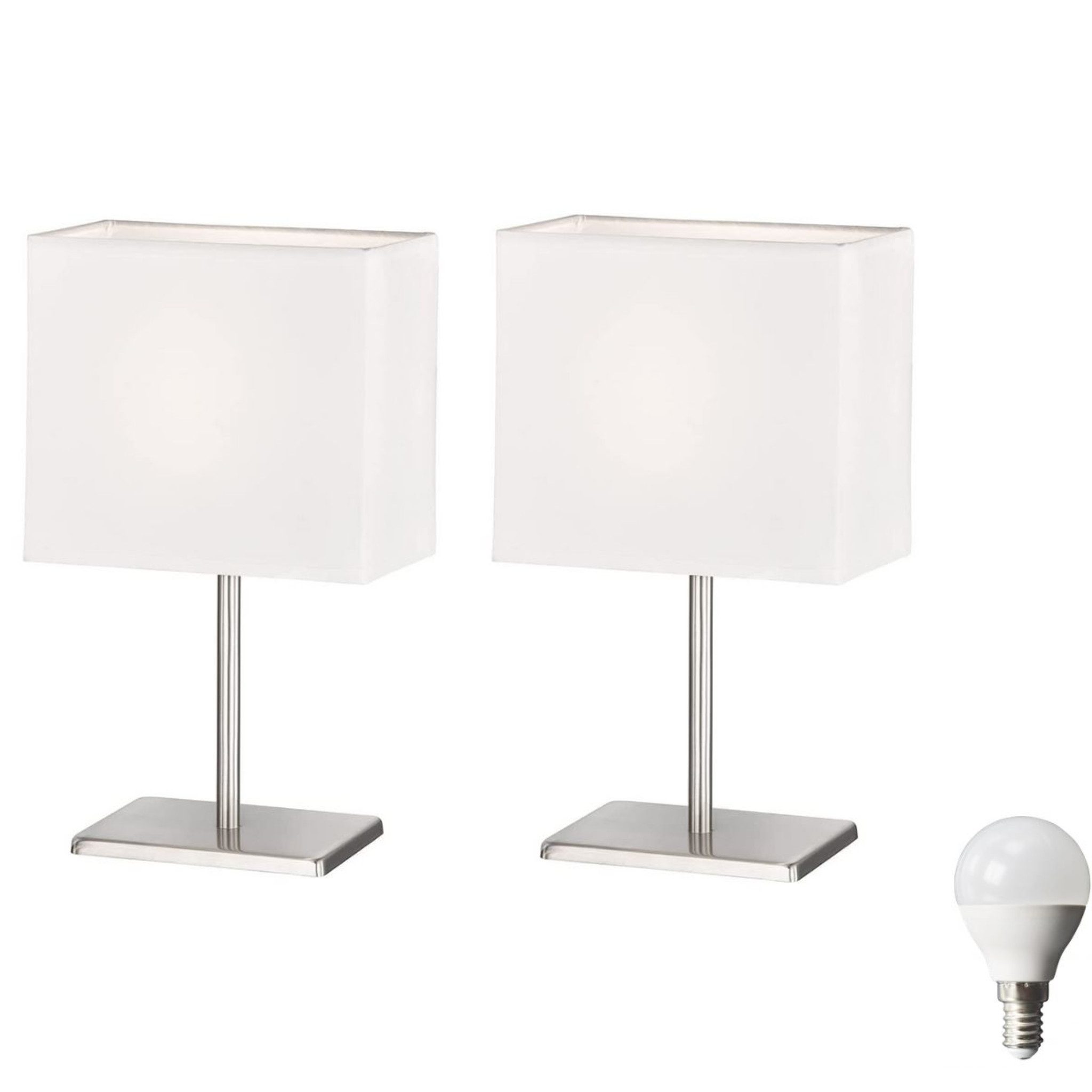 Lichthandel Hoch LED Tischleuchte Nachttischlampe 2er Set Nachttischleuchte günstig online kaufen