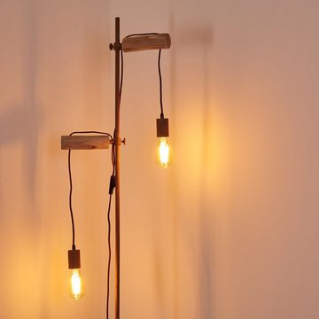 hofstein Stehlampe Vintage Boden Stand Steh Lese Lampe Leuchte Holz Wohn Schlaf Zimmer