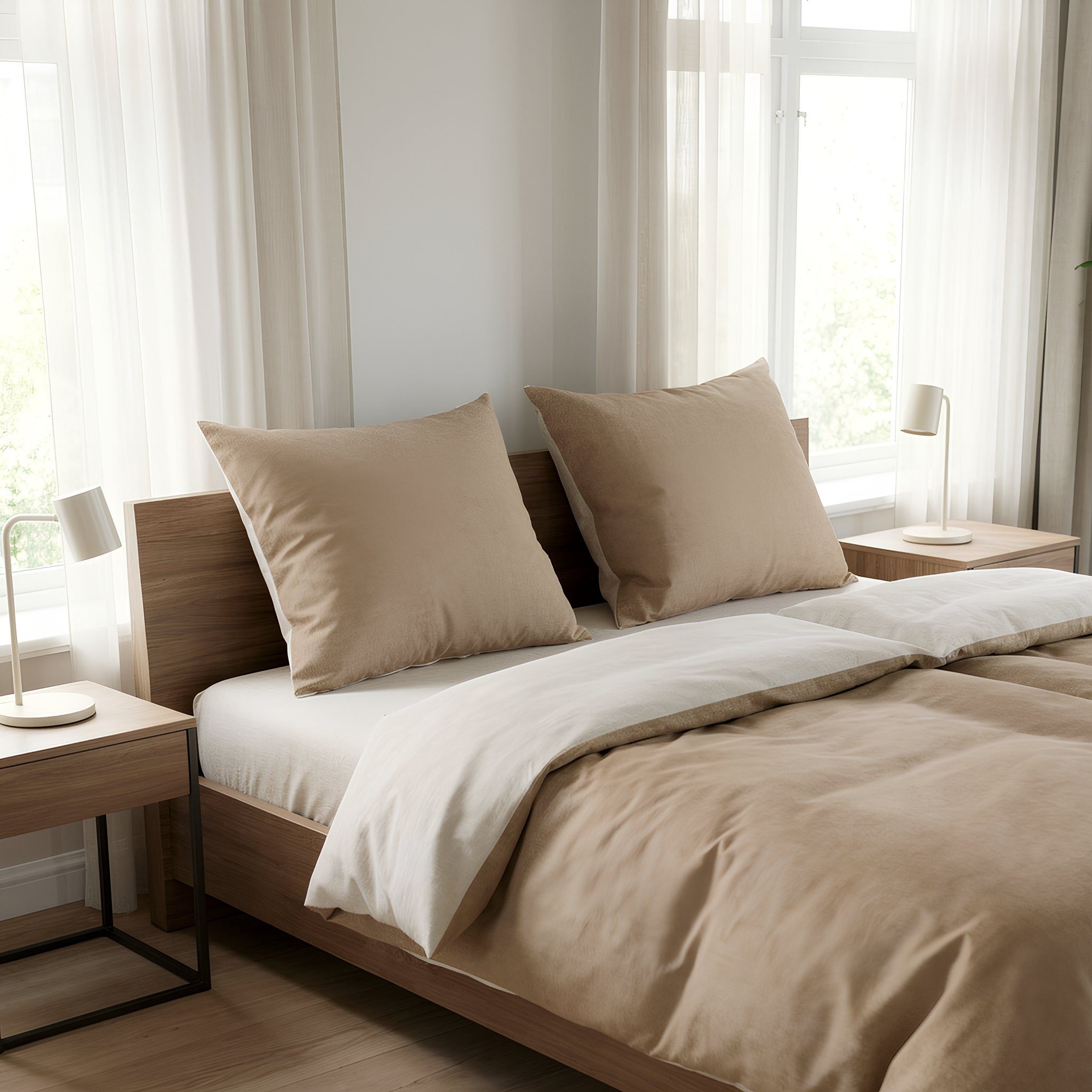 Traumschloss Bettwäsche Comfort Baumwolle, Flanell, 2 teilig, robuste, langlebige Wendebettwäsche, uni