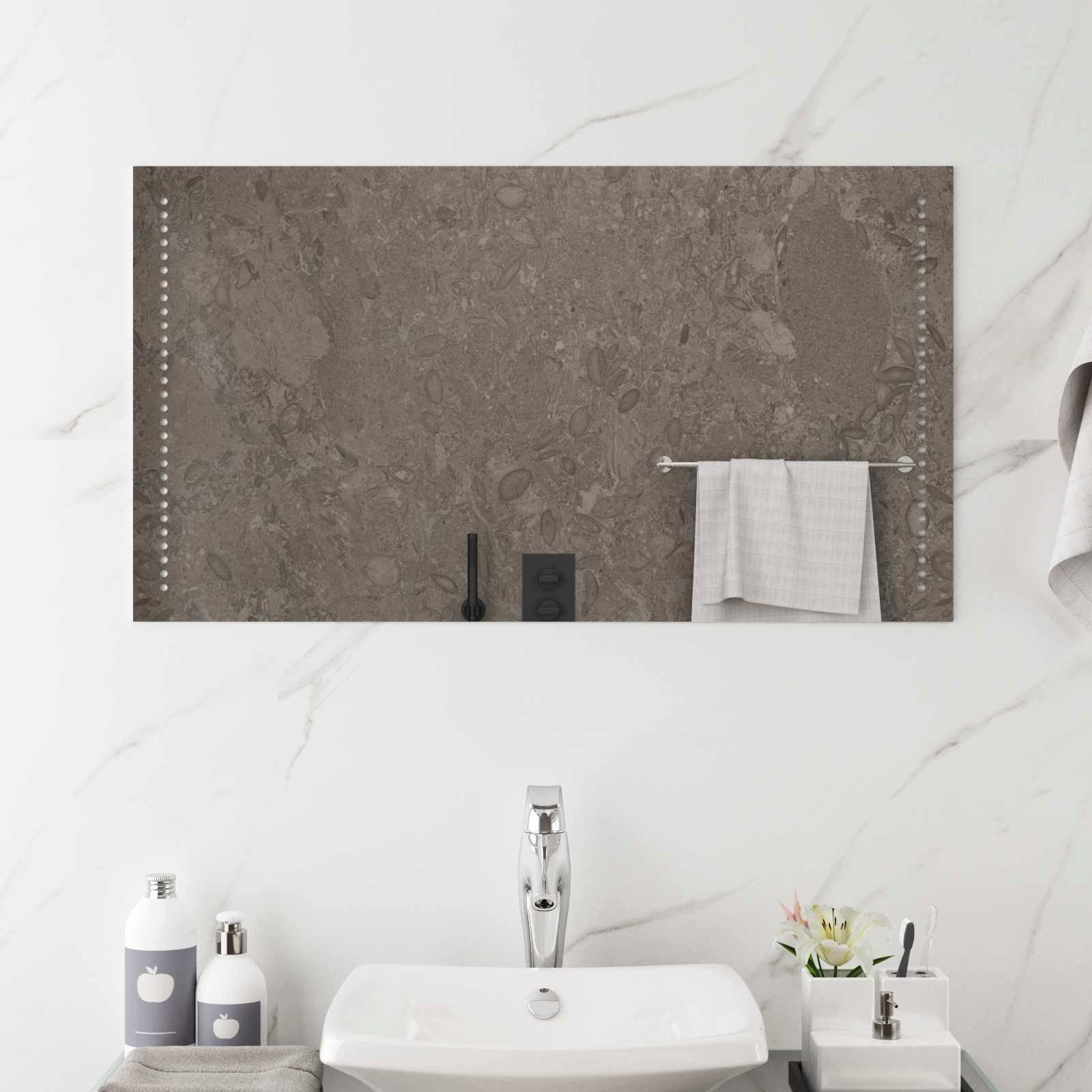 vidaXL Spiegel LED-Badezimmerspiegel Transparent 90 x 50 cm Gehärtetes Glas (1-St)