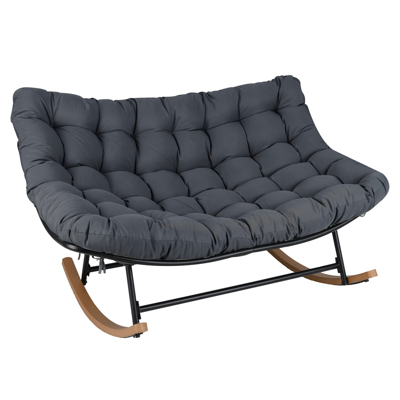 COSTWAY Loungesessel, Schaukelsessel für 2 Personen mit Kissen, bis 320kg