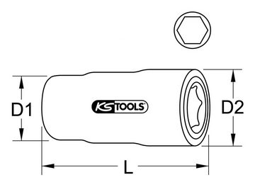 KS Tools Stecknuss, 1/2" mit Schutzisolierung, 17 mm
