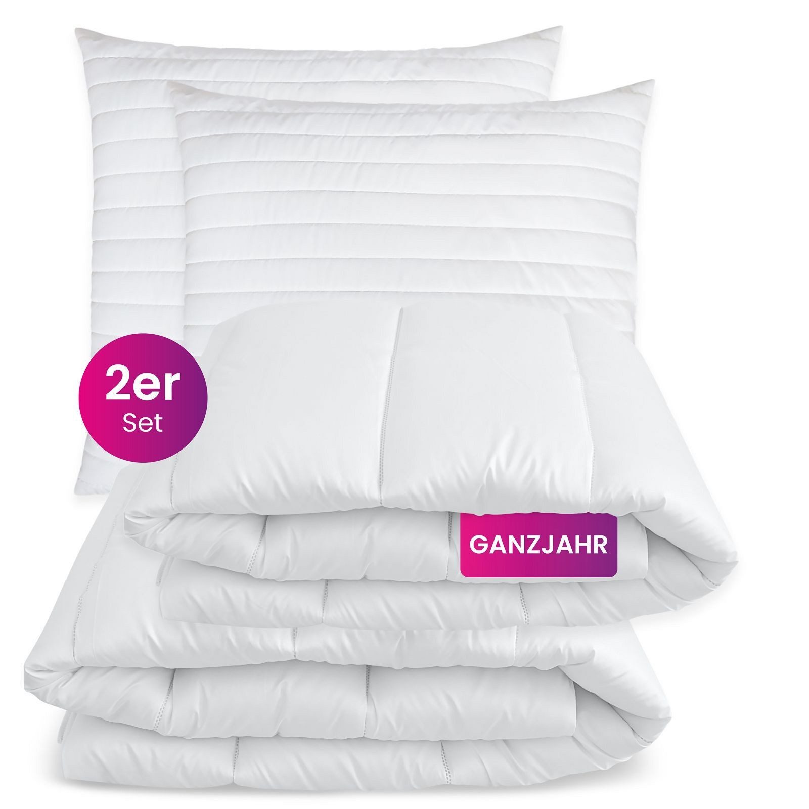 wometo Microfaserbettdecke + Kopfkissen 2er Set günstig online kaufen