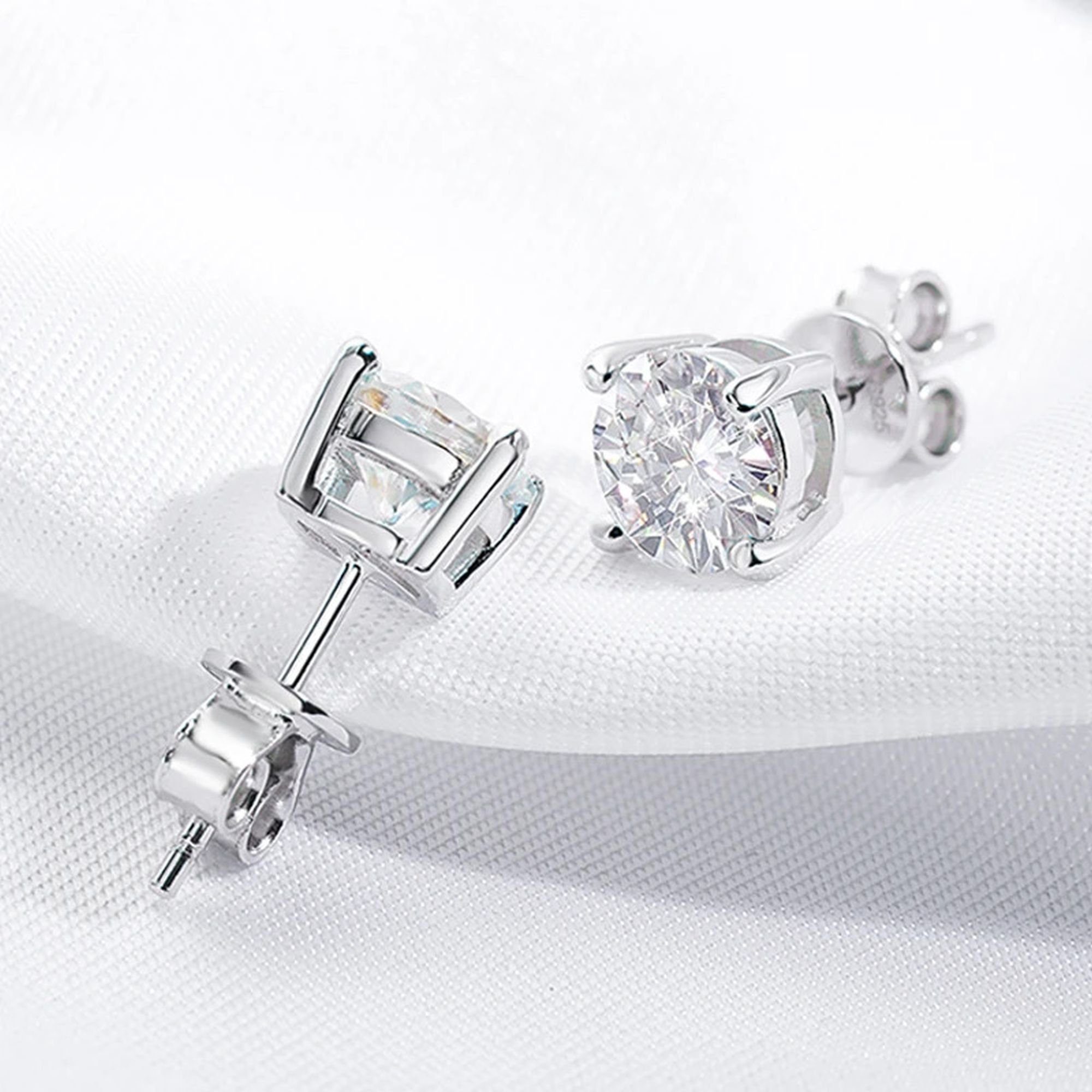 Moissanite Fire Paar Ohrstecker Moissanite 4ct günstig online kaufen