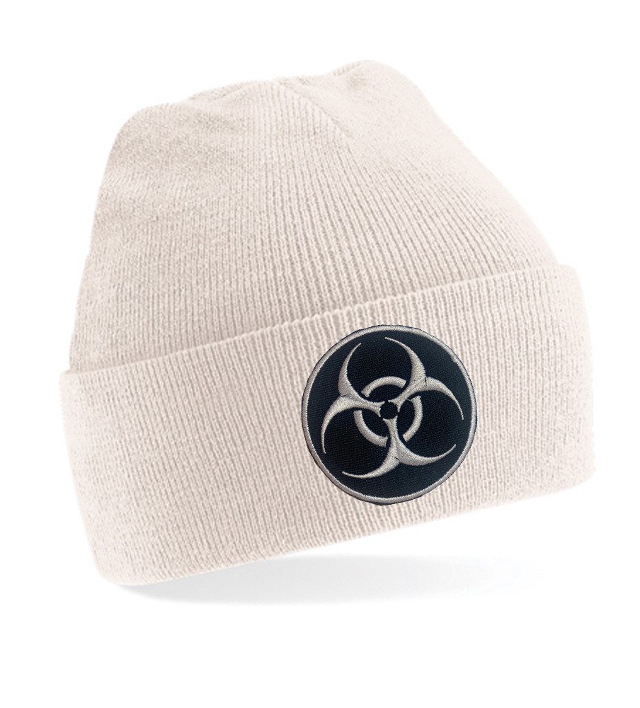 Beanie Biohazard – Stylische Strickmütze mit Gefahrensymbol