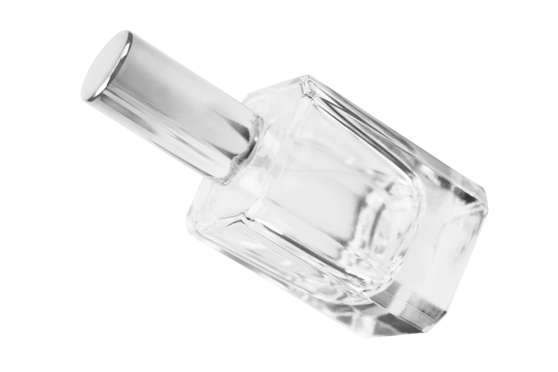 Fantasia Beauty Parfümzerstäuber Tischzerstäuber, Glas eckig, Zerstäuberpumpe + Kappe, chromfarben (1 St), Parfüm-Zerstäuber