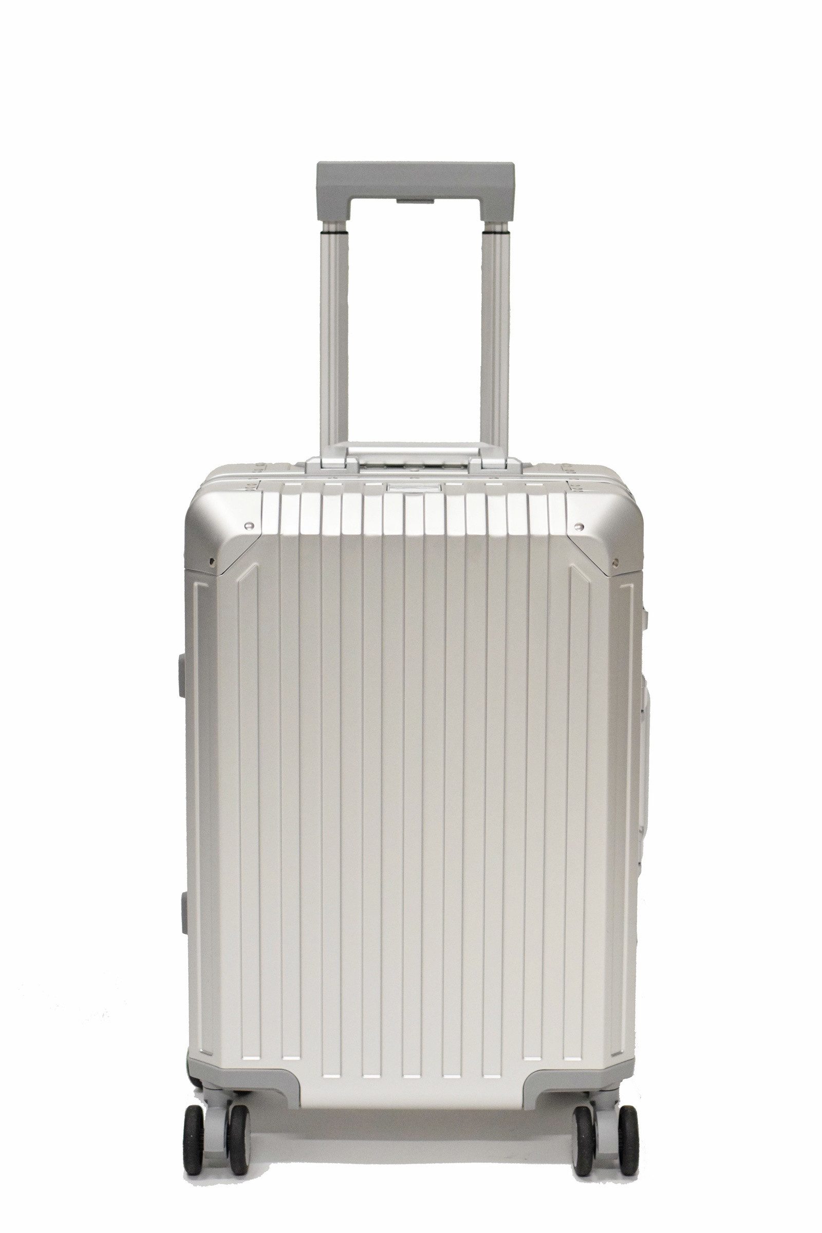 Zimmert Leather Koffer T-257, Aluminium Trolley Silber 4 Rollen TSA S M L