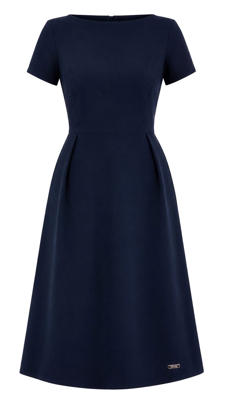 Awama Midikleid mit kurzen Ärmeln und ausgestelltem Rockteil