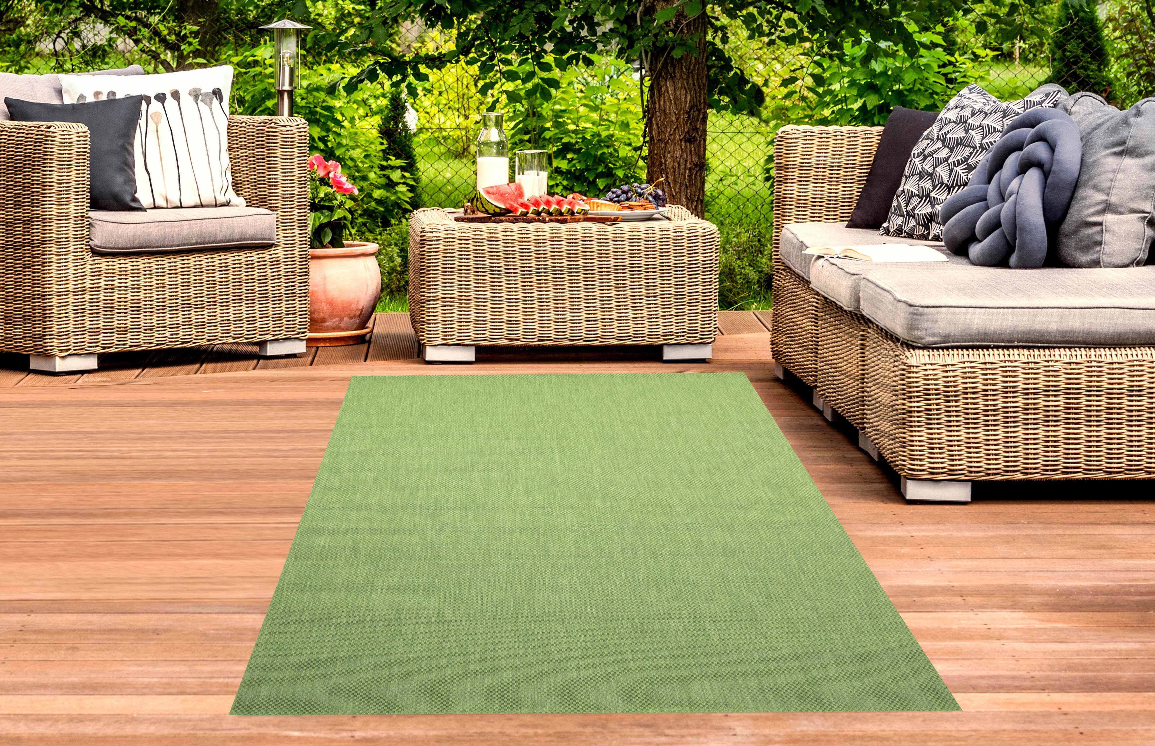& grün, Sisal Unifarben Höhe: mm 8 Teppich Teppich Läufer Outdoor Indoor Carpetia, Flur Balkon in Terrasse Küche Optik rechteckig,